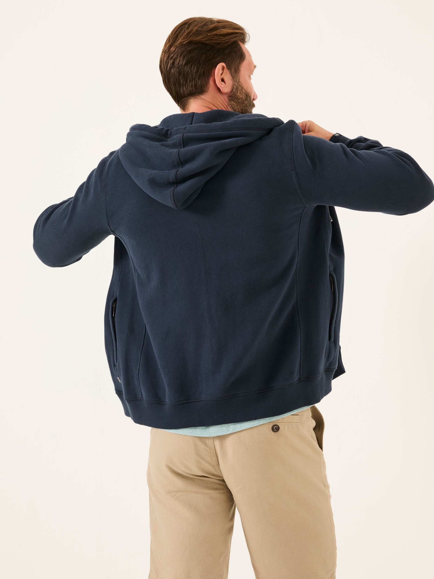 Brooke Navy Blue Zip Through Hoodie - Image 2 of 5