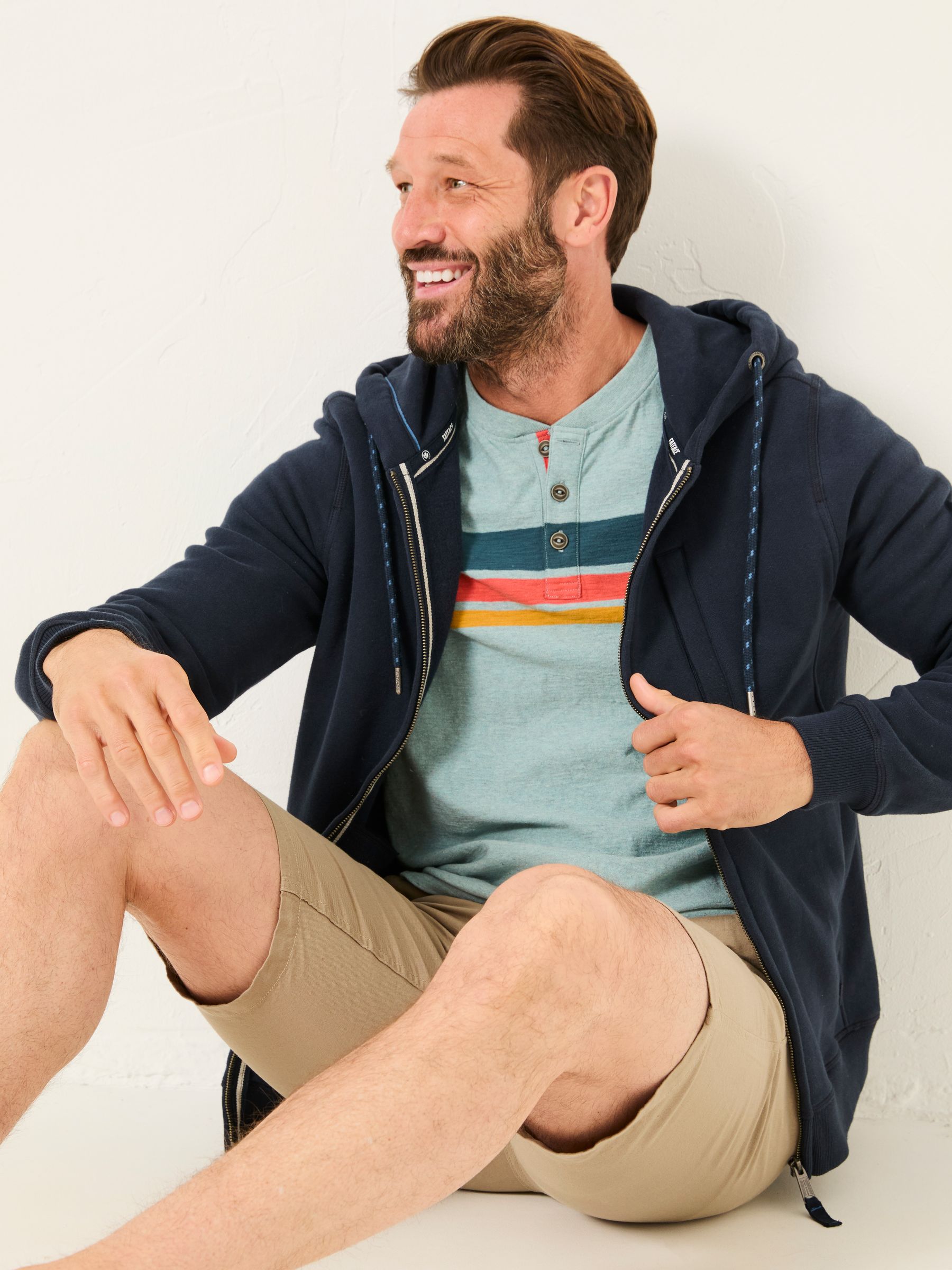 Brooke Navy Blue Zip Through Hoodie - Image 4 of 5