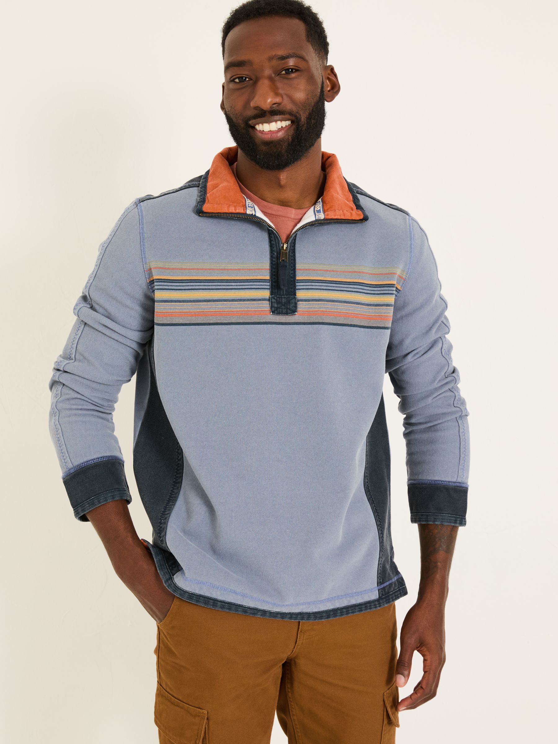 Blue 100% Cotton Airlie Panel Sweat Top - Image 1 of 5