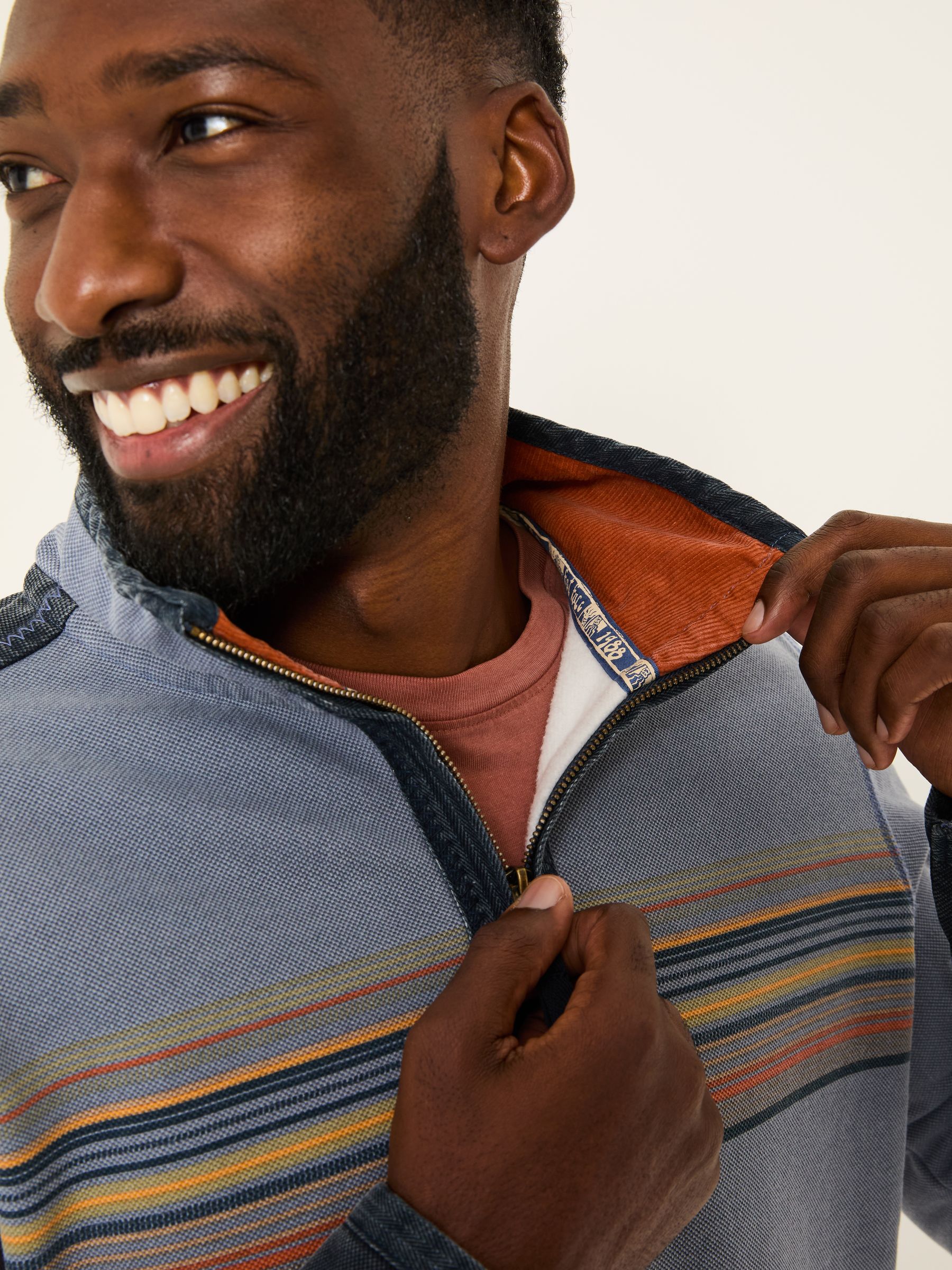Blue 100% Cotton Airlie Panel Sweat Top - Image 4 of 5