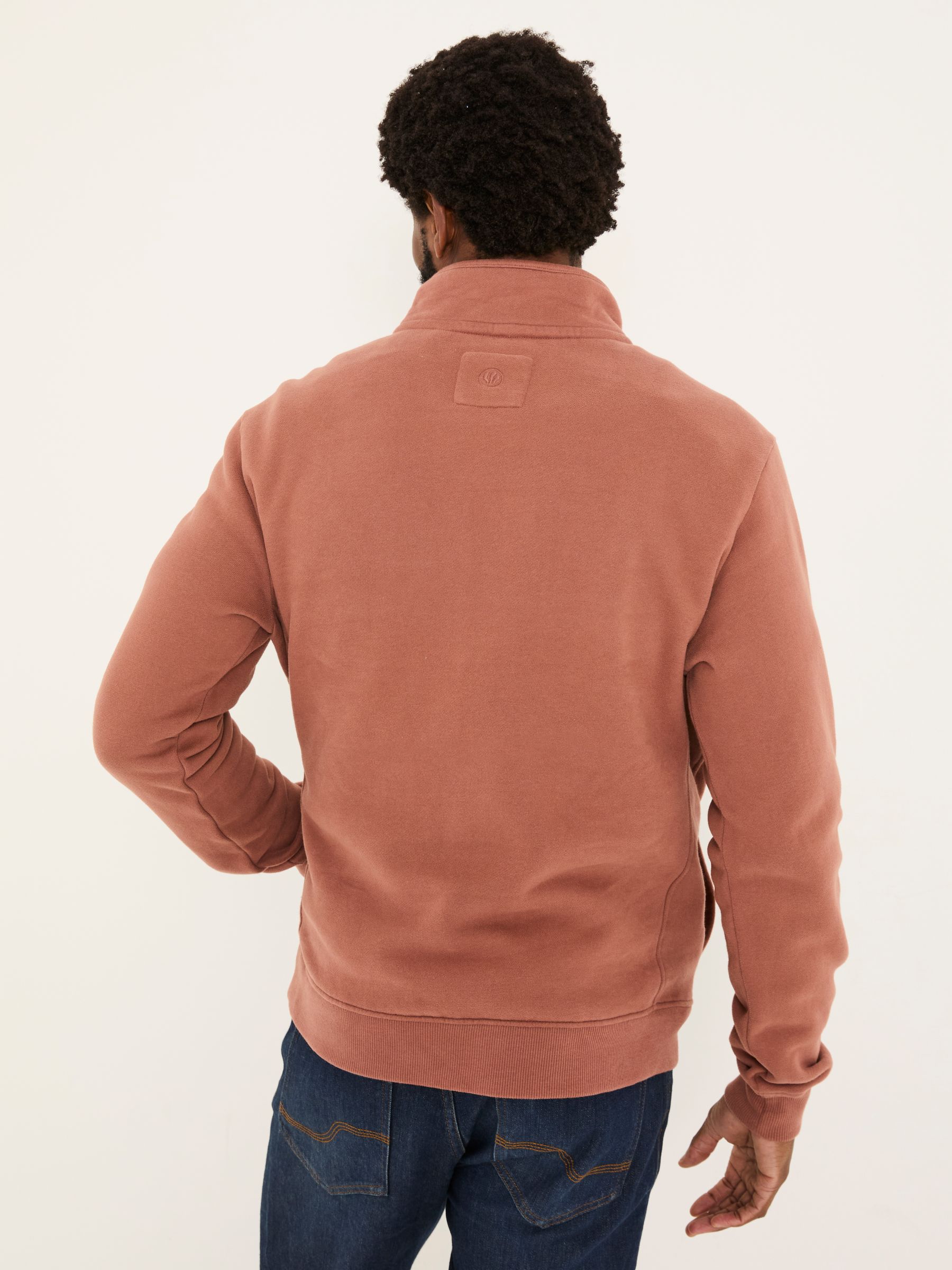 Brooke Rust Brown Half Neck Sweatshirt - Image 2 of 6