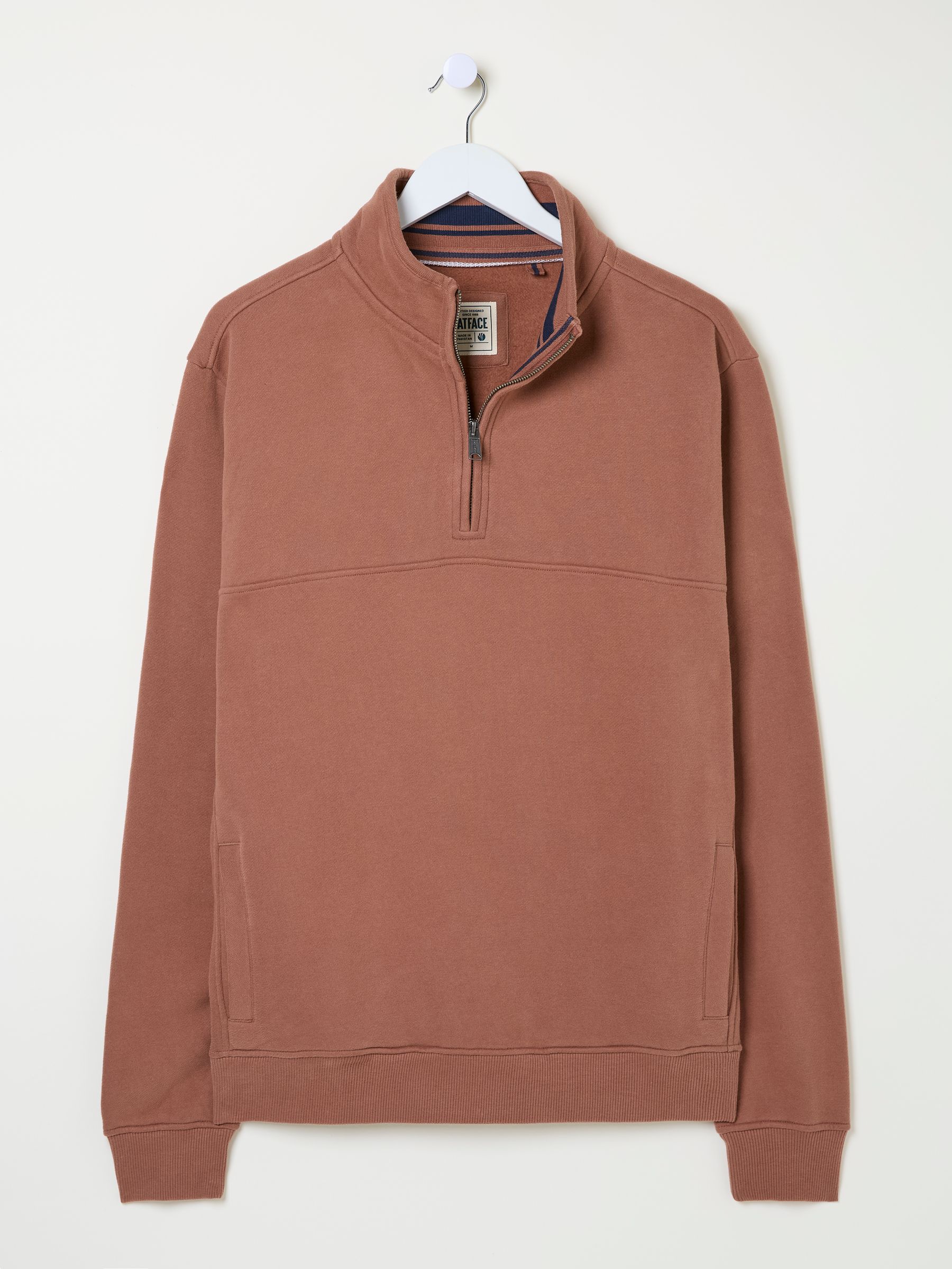 Brooke Rust Brown Half Neck Sweatshirt - Image 6 of 6