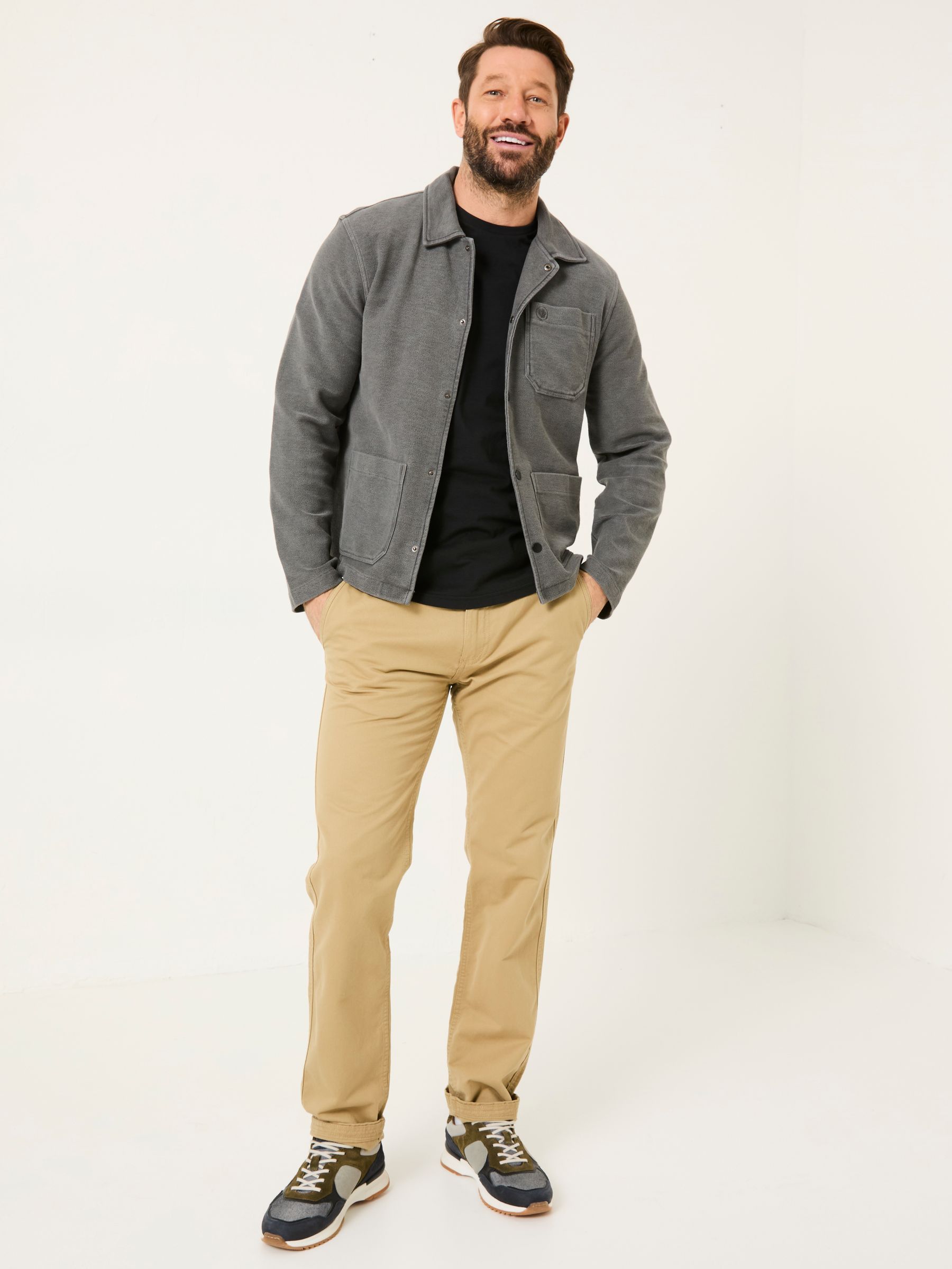 Grey 100% Cotton Lowe Loop Back Light weight Jacket - Image 3 of 7