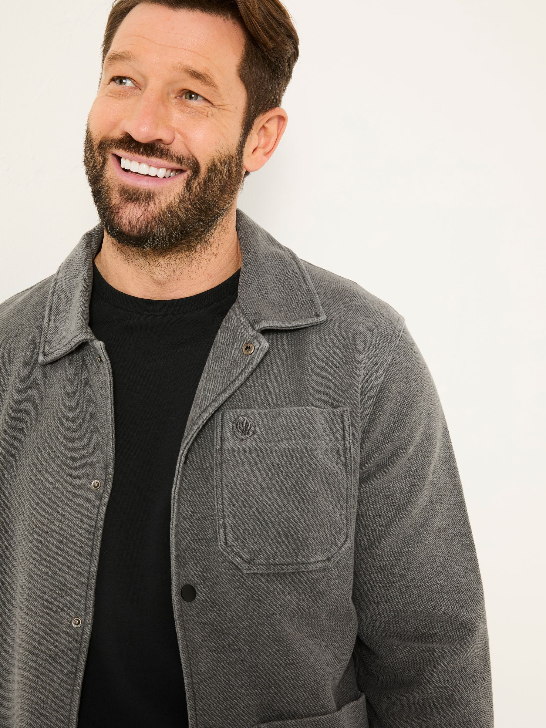Grey 100% Cotton Lowe Loop Back Light weight Jacket - Image 5 of 7
