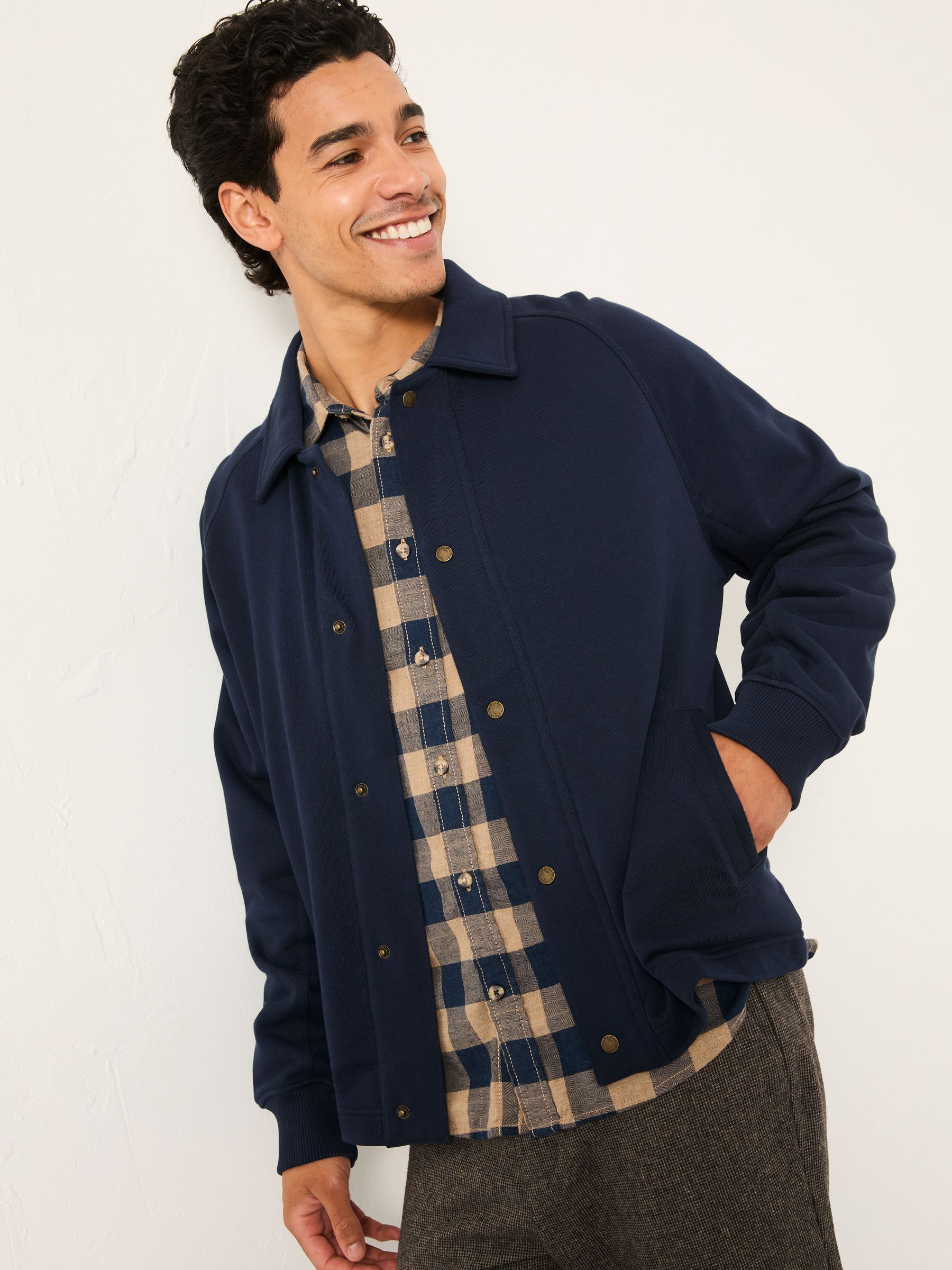 Harrington Navy Harrington Sweat Jacket | FatFace USA