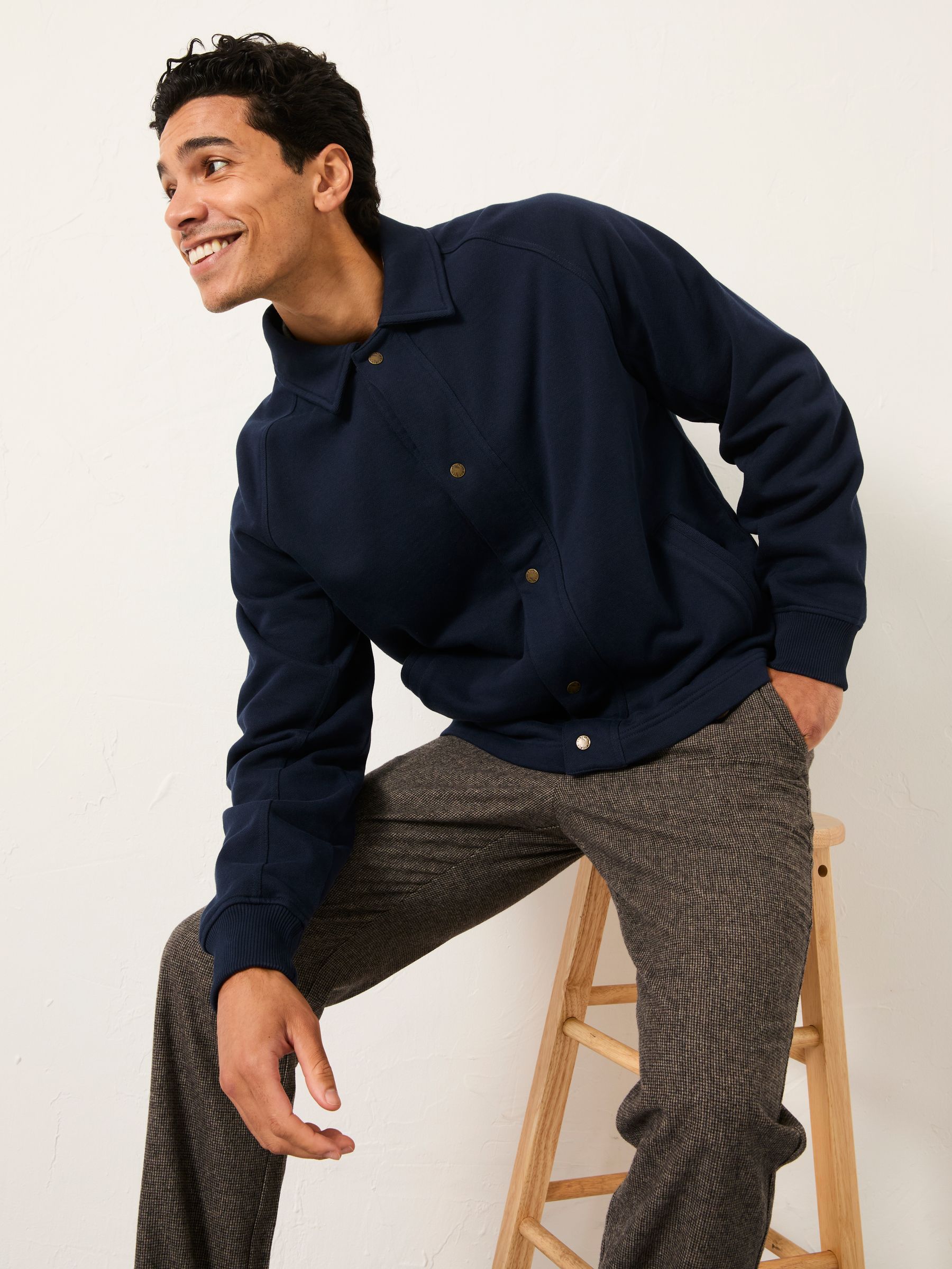 Harrington Navy Harrington Sweat Jacket - Image 5 of 8