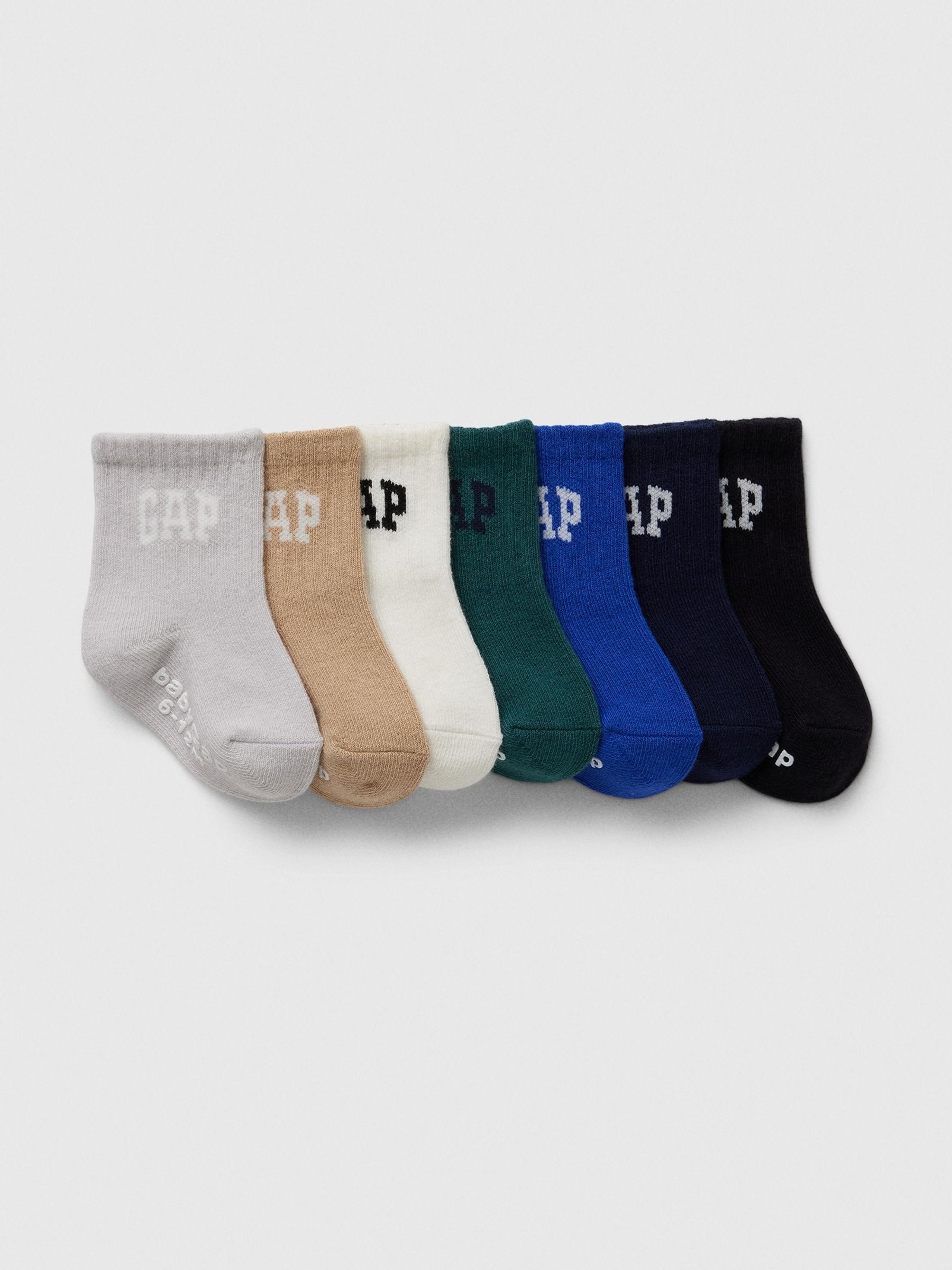 Grey 7 Pack Logo Crew Socks (Newborn-5yrs) - Image 1 of 1