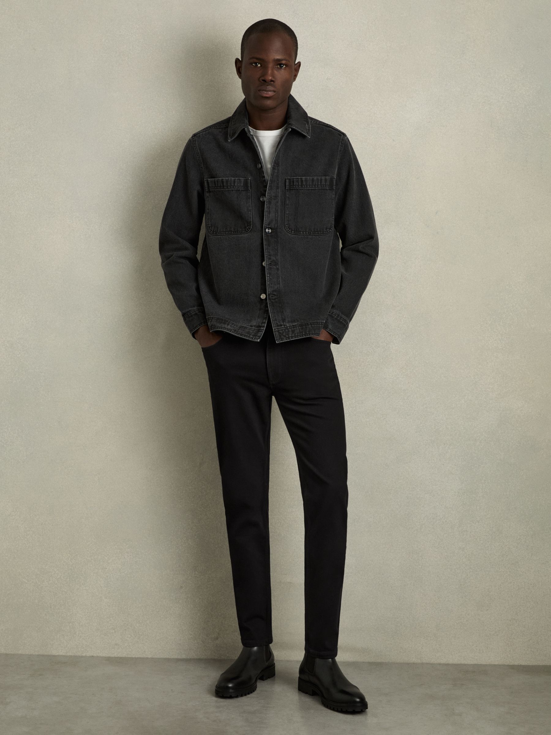 Cotton-Stretch Slim-Fit Jeans in Stay Black - Image 1 of 5