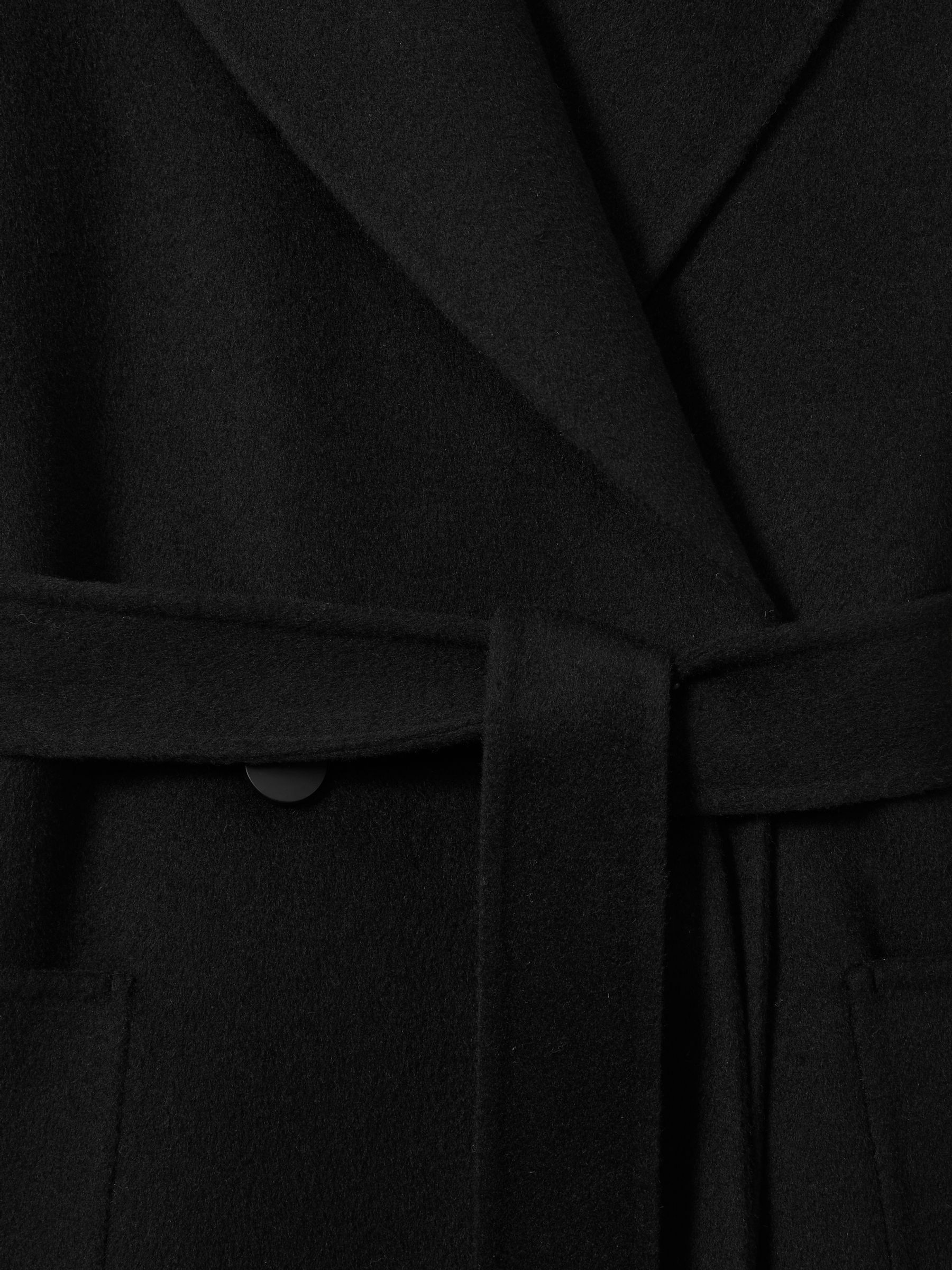 Petite Wool Blend Double Breasted Blindseam Coat in Black - Image 5 of 7