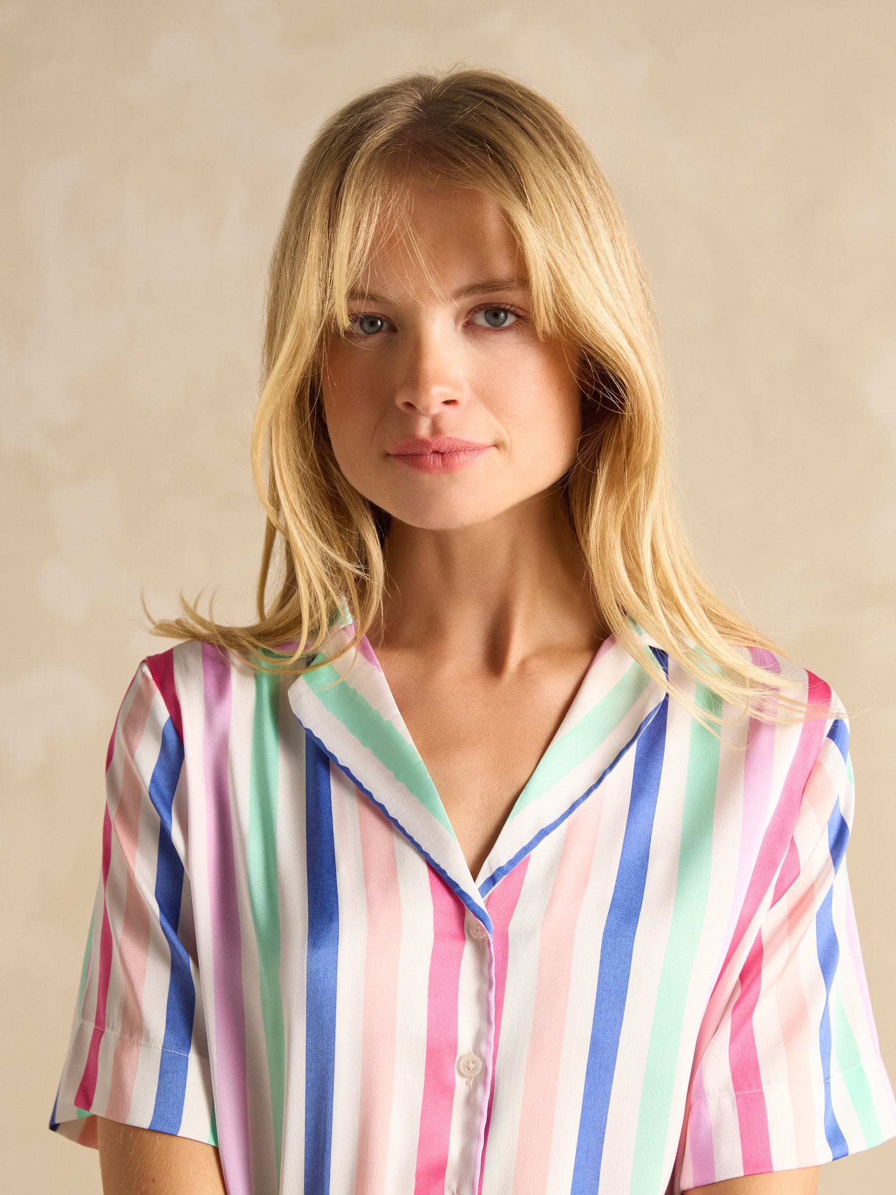 Natalia Multi Stripe Satin Short Pyjama Set - Image 4 of 8
