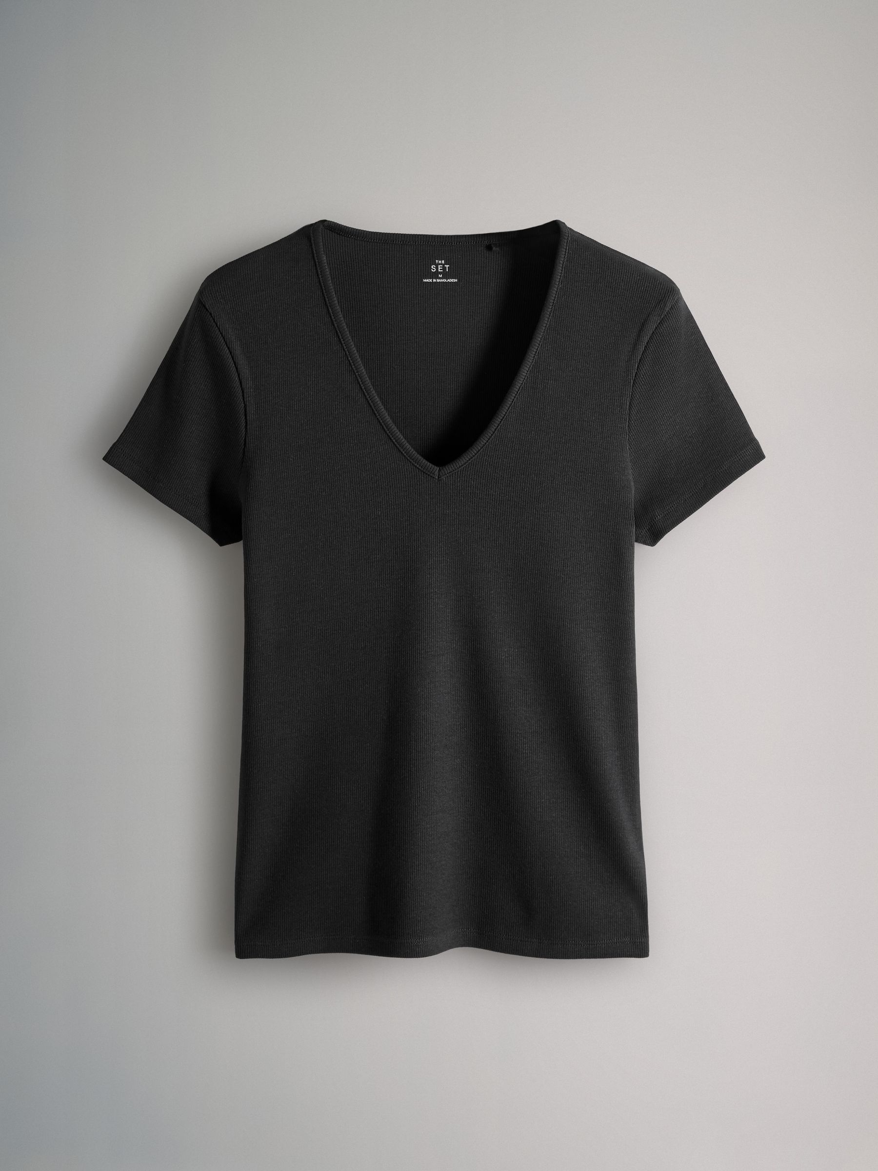 3 Pack Ribbed V-Neck Short Sleeved T-Shirts - Image 3 of 6