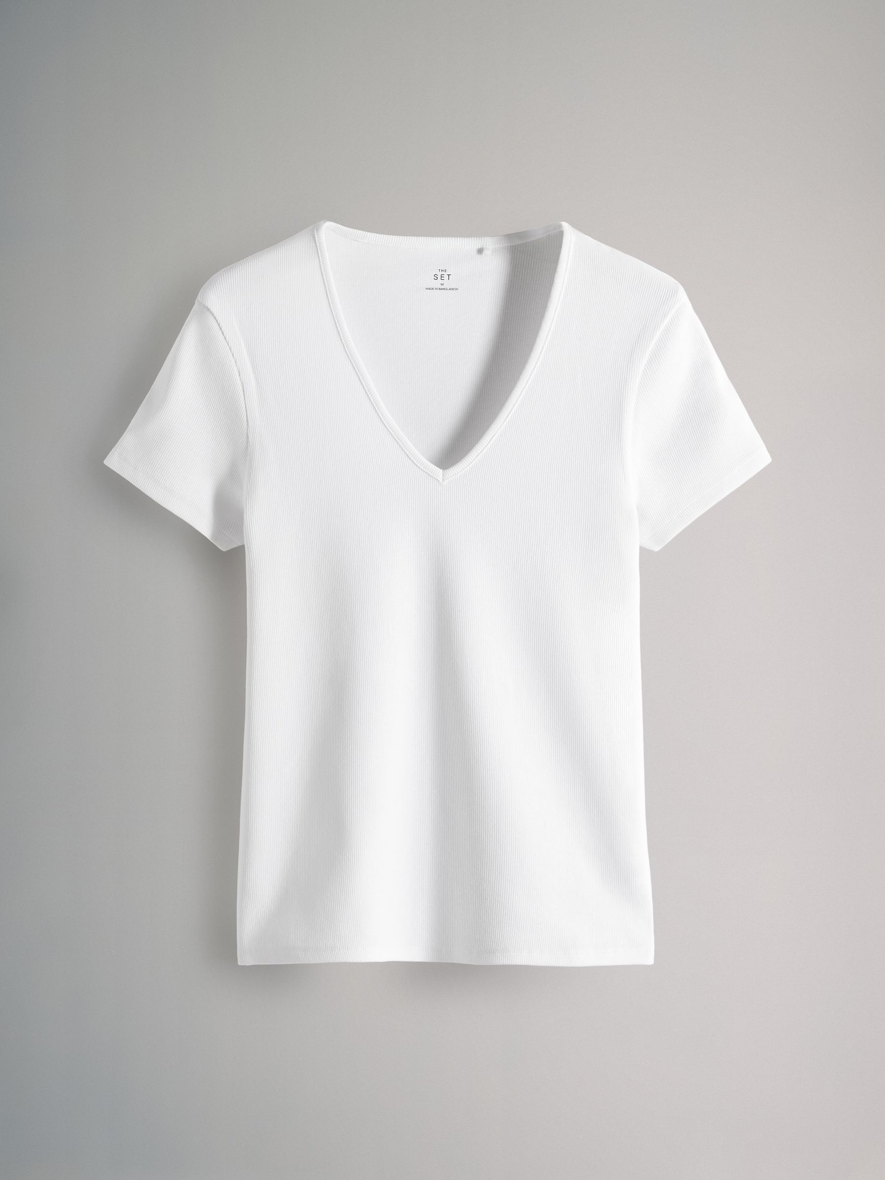 3 Pack Ribbed V-Neck Short Sleeved T-Shirts - Image 4 of 6