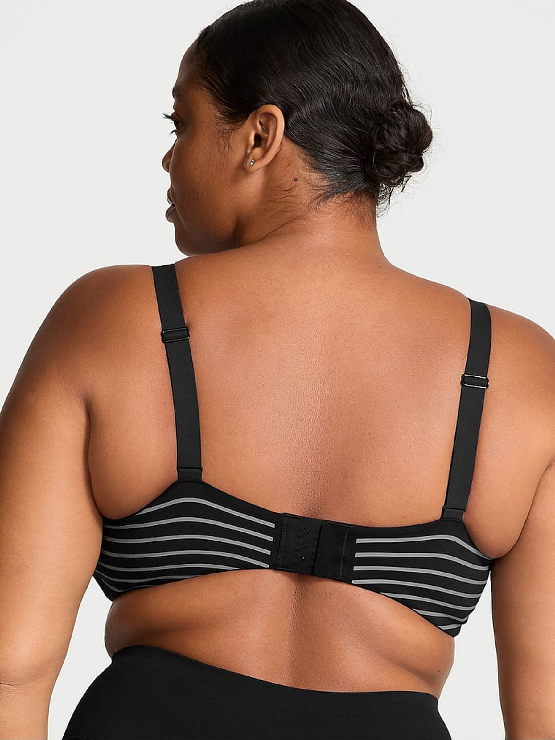 Black Reflective Balcony Sports Bra - Image 2 of 3