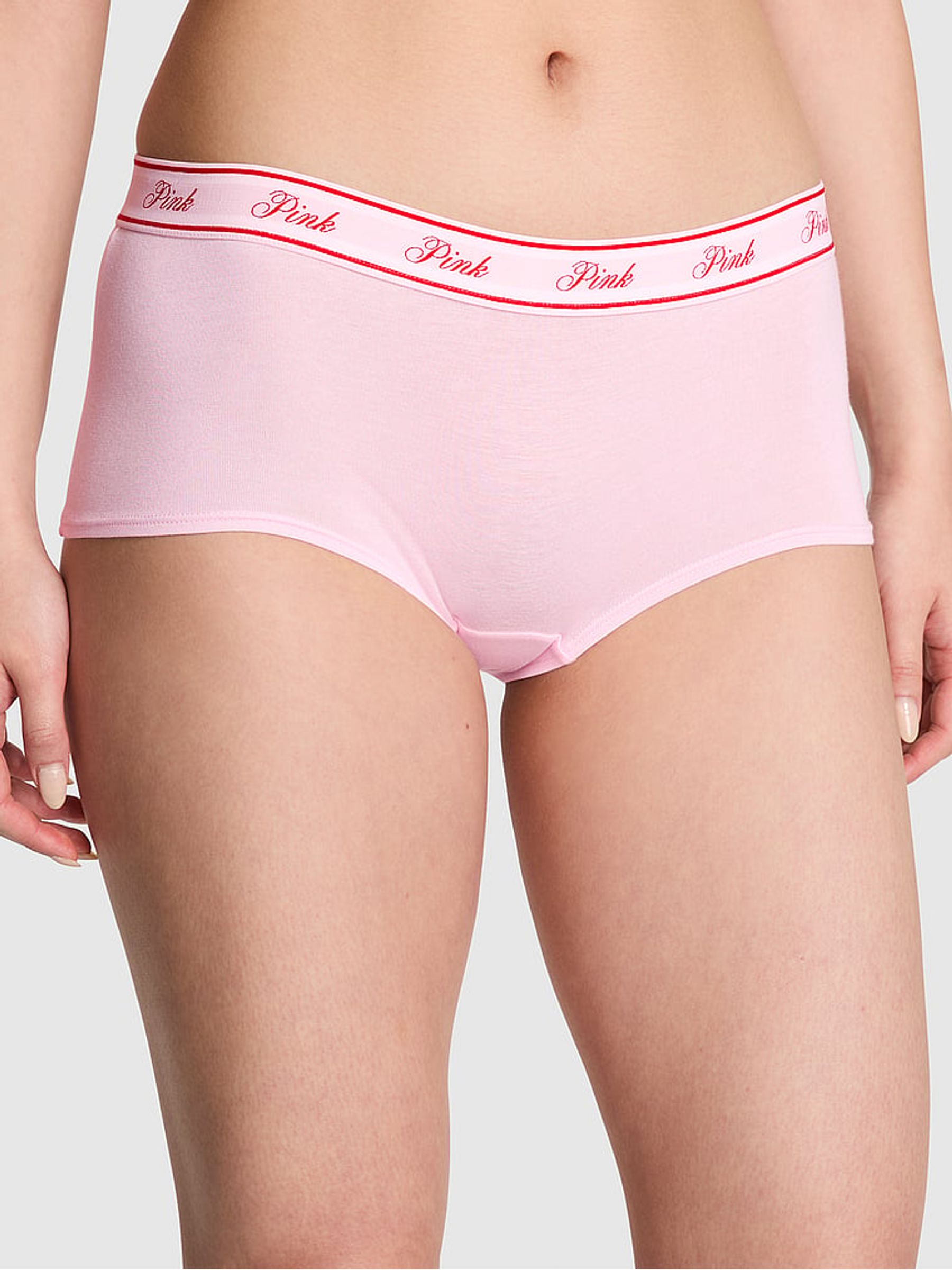 Pink Tulip Lights Graphic Short Cotton Logo Knickers - Image 1 of 4