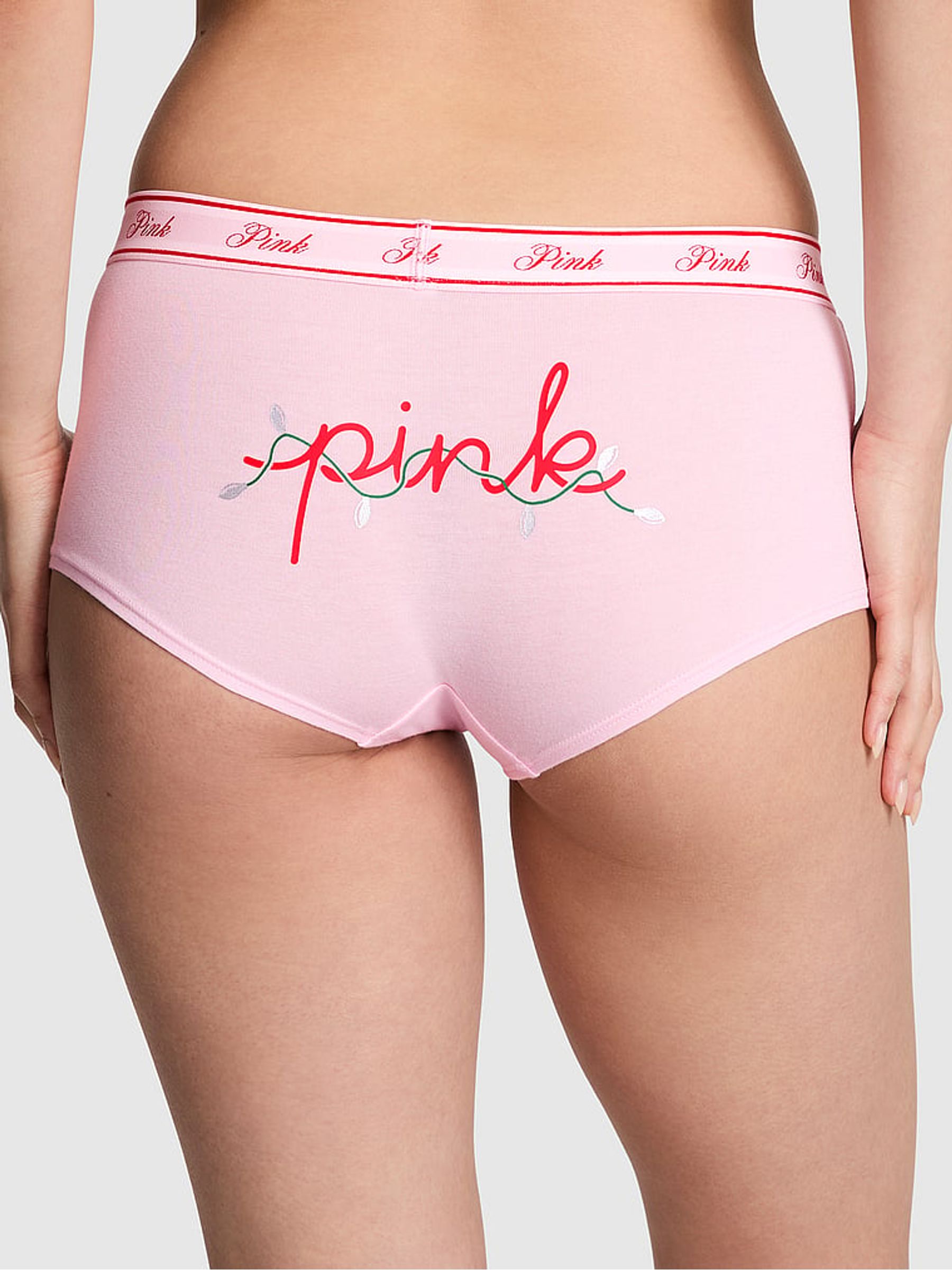Pink Tulip Lights Graphic Short Cotton Logo Knickers - Image 2 of 4