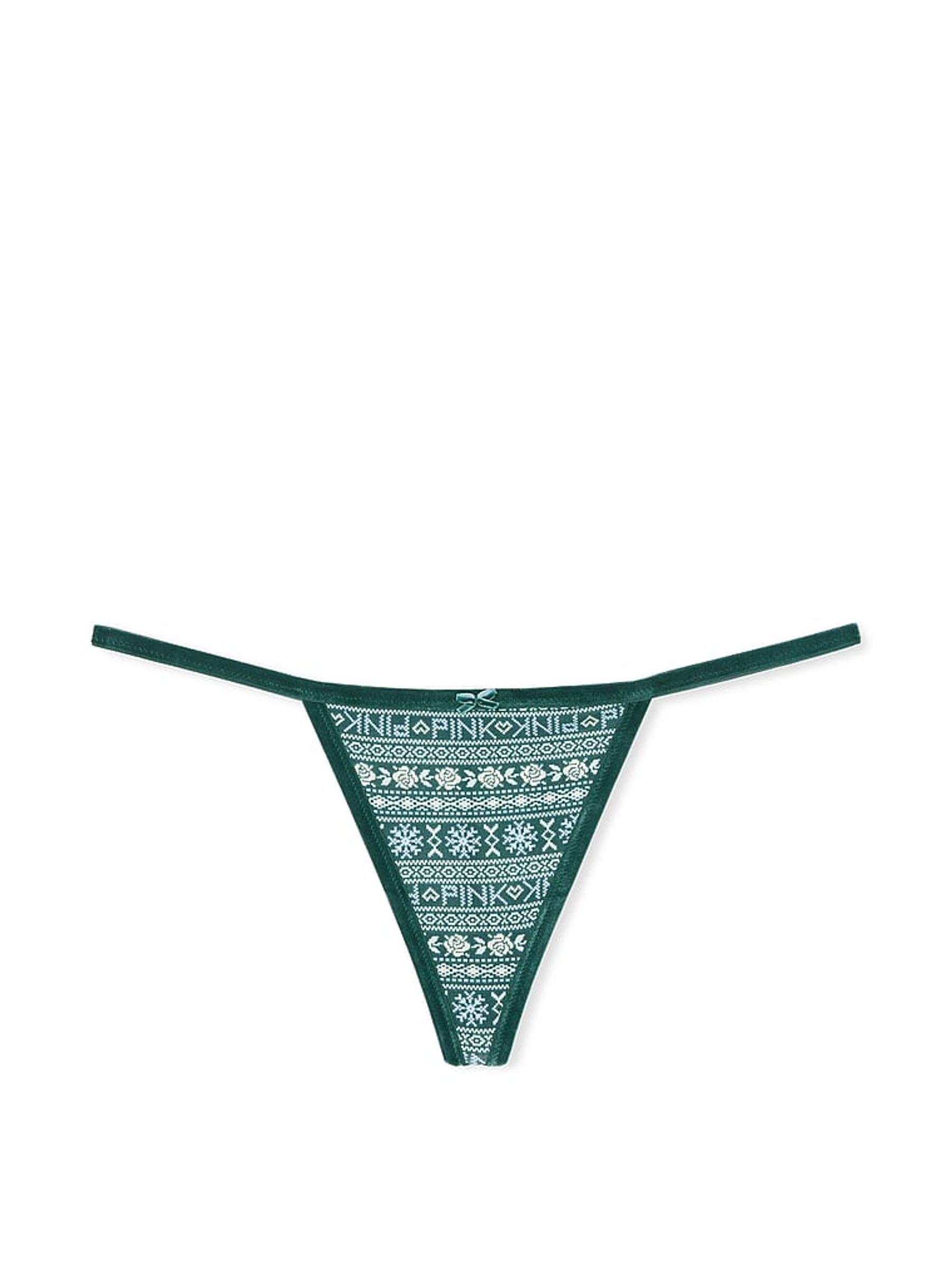 Deep Forest Green G String Cotton Knickers - Image 3 of 3