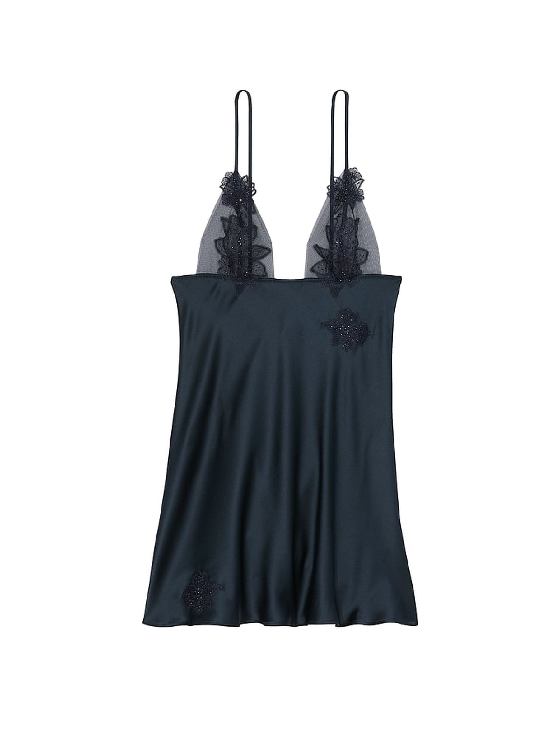 Dark Twilight Blue Ziggy Embellished Triangle Mini Slip Dress - Image 3 of 4