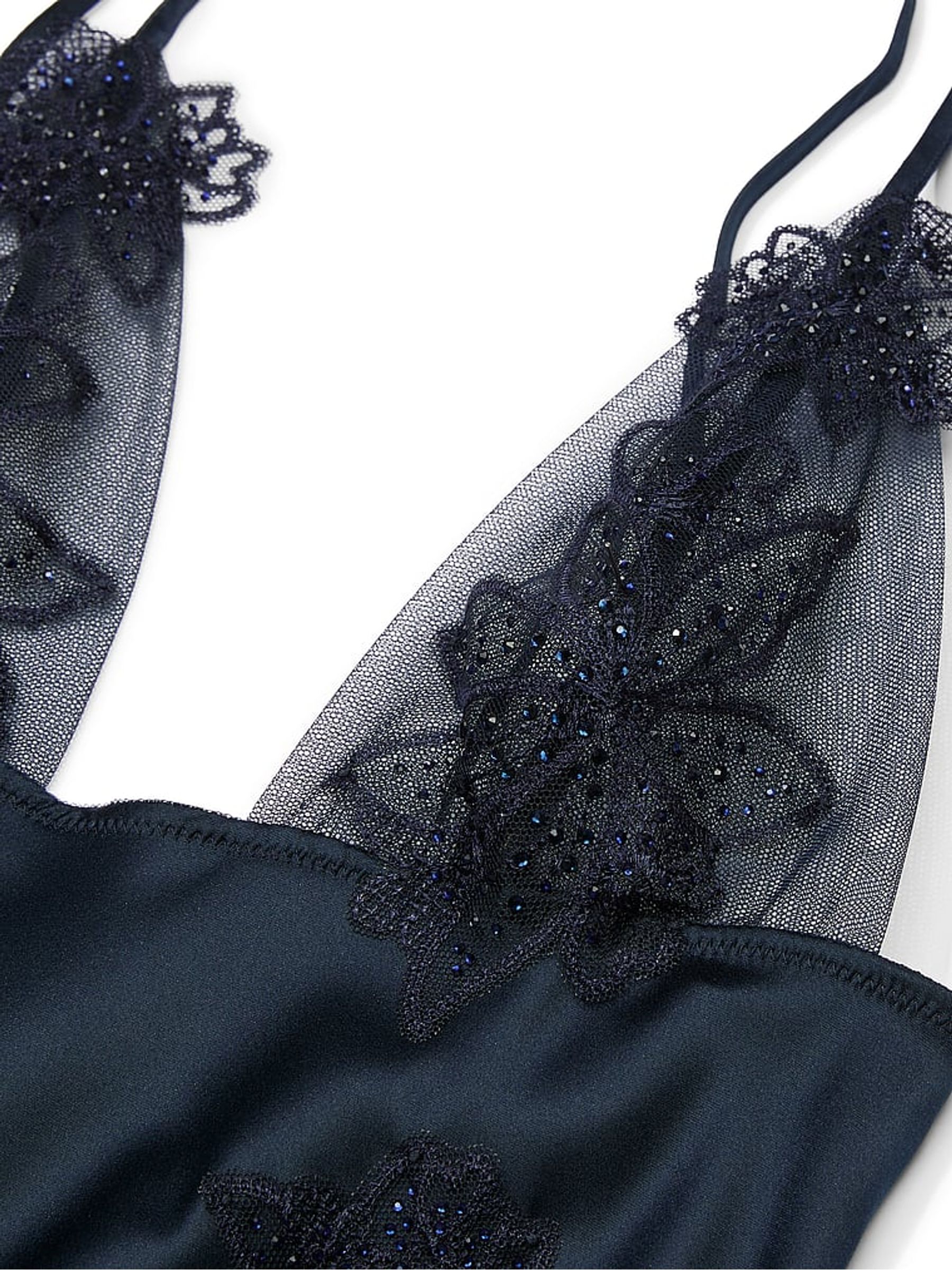 Dark Twilight Blue Ziggy Embellished Triangle Mini Slip Dress - Image 4 of 4