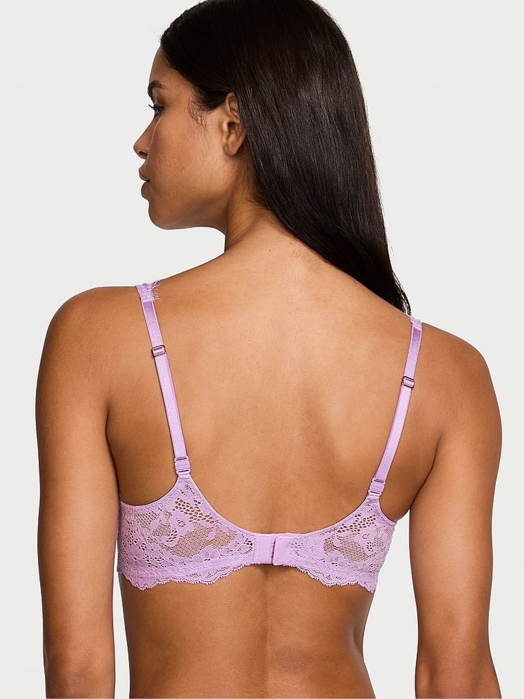 Lilac Purple Lightly Lined Balcony Lace Bra - Image 2 of 4