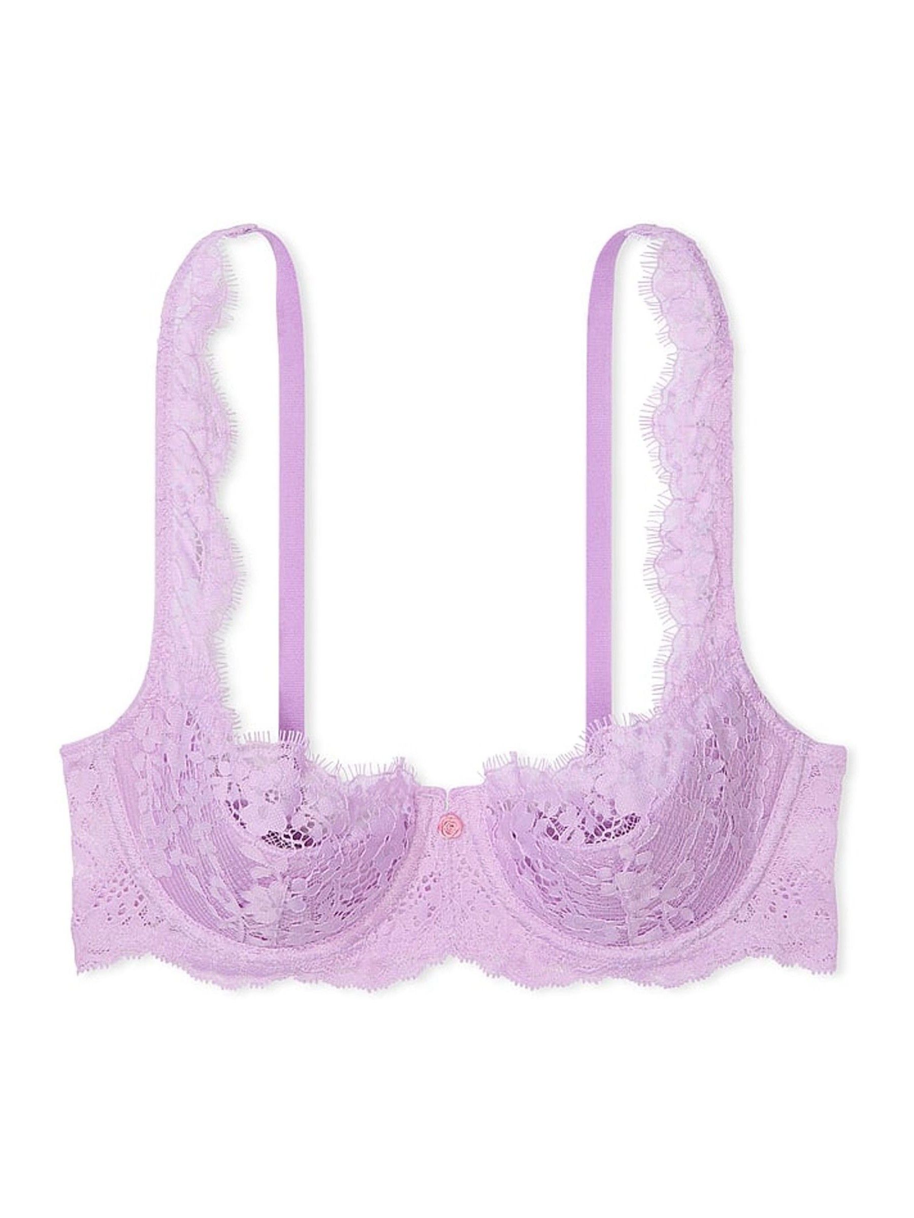Lilac Purple Lightly Lined Balcony Lace Bra - Image 4 of 4