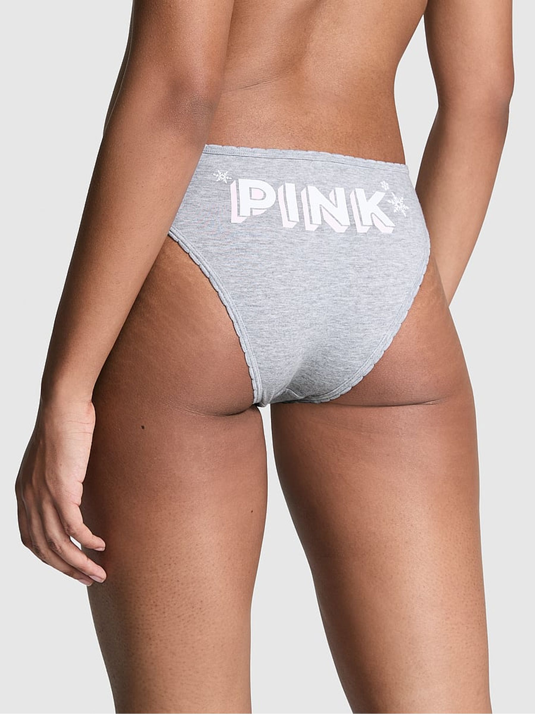Medium Heather Grey Cheeky Cotton Knickers - Image 2 of 4