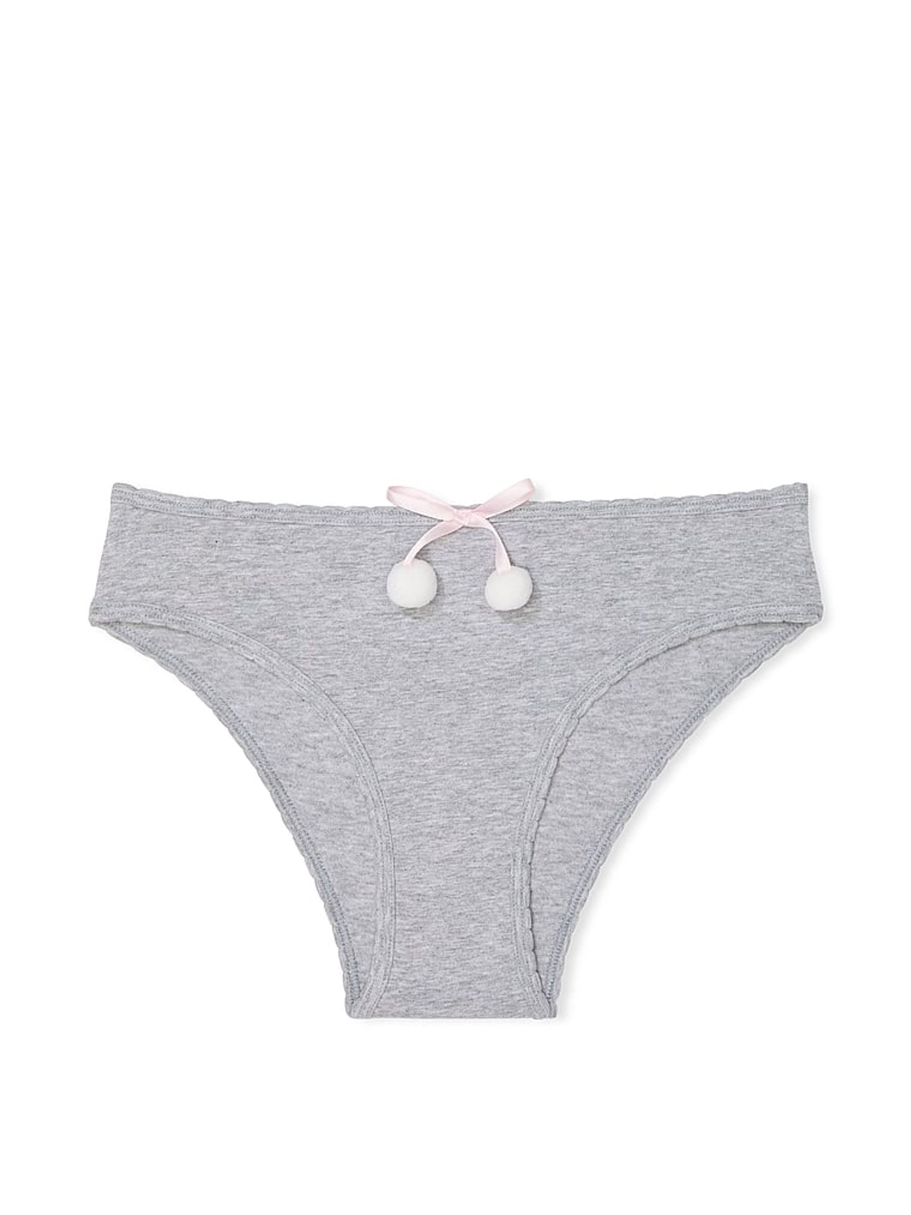 Medium Heather Grey Cheeky Cotton Knickers - Image 3 of 4