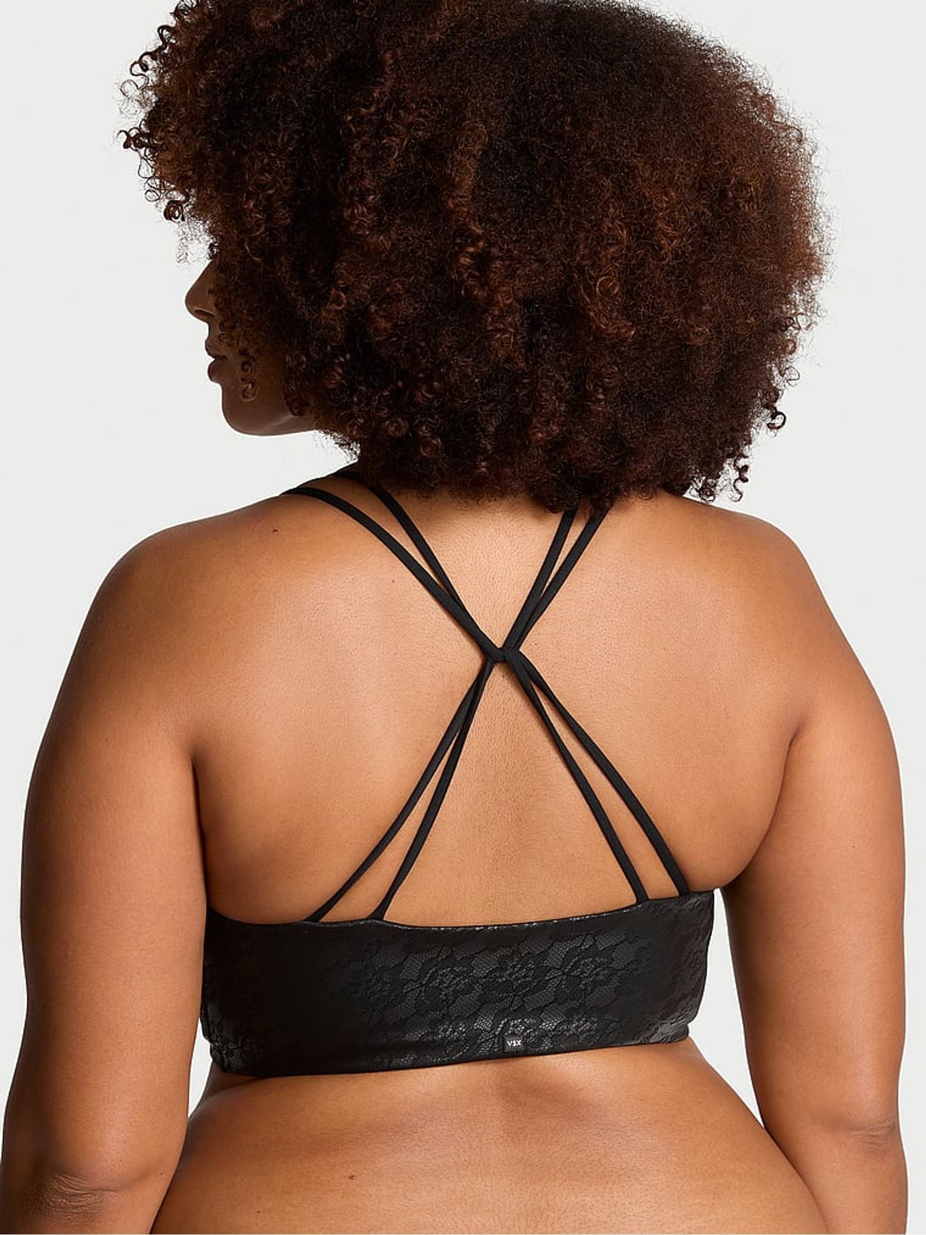 Black Elevate™ Lace Strappy Comfort Low Support Sports Bra - Image 2 of 3