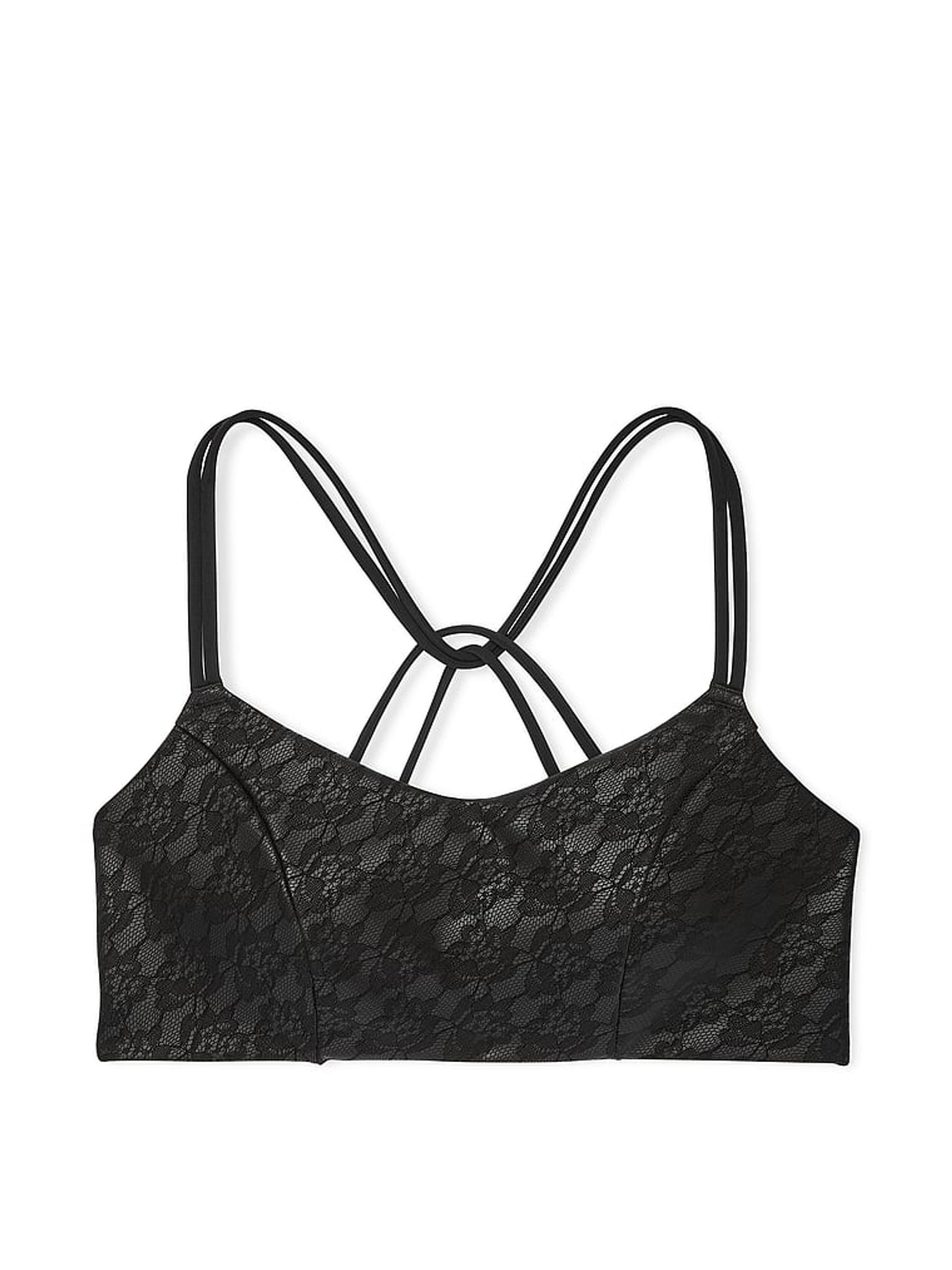 Black Elevate™ Lace Strappy Comfort Low Support Sports Bra - Image 3 of 3