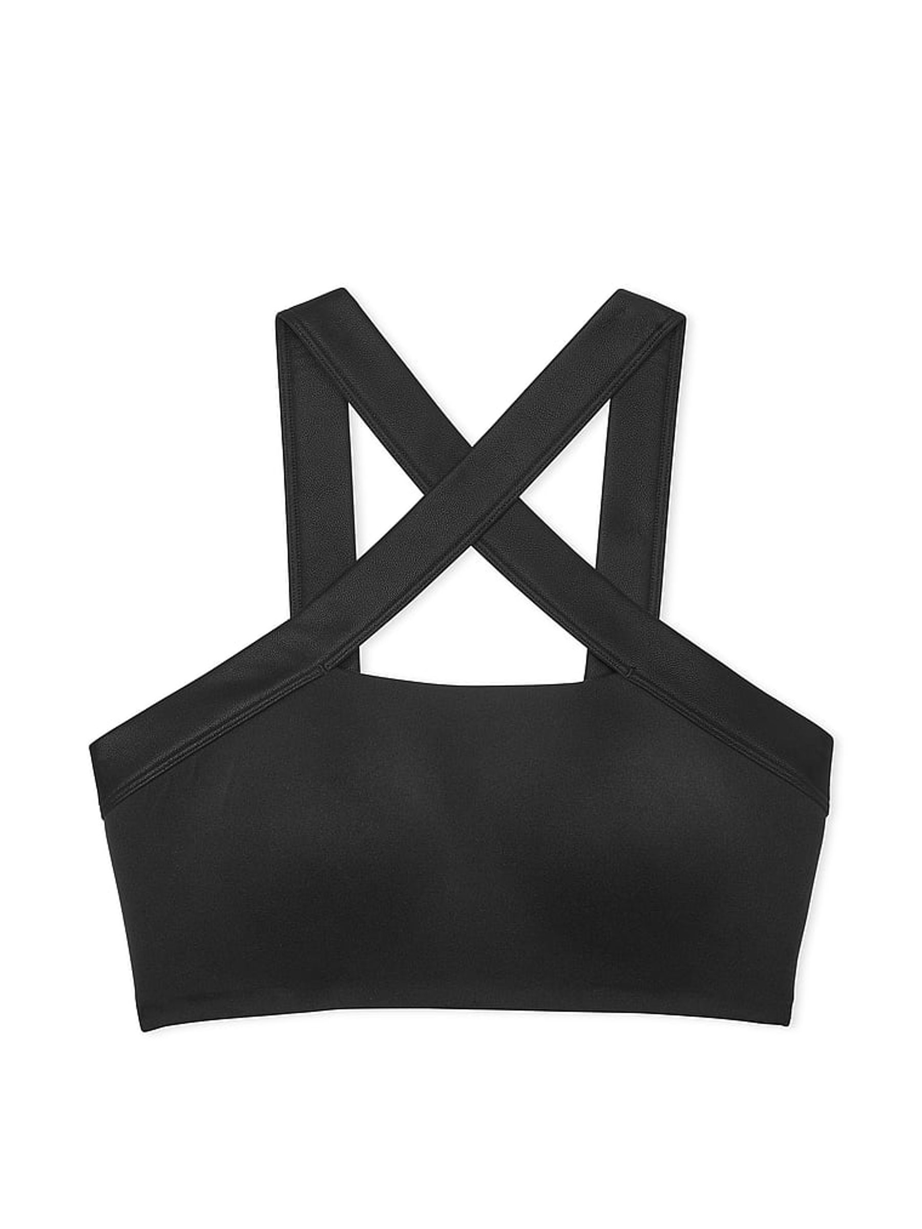 Black Activate™ Faux Leather Mix Sports Bra - Image 3 of 4