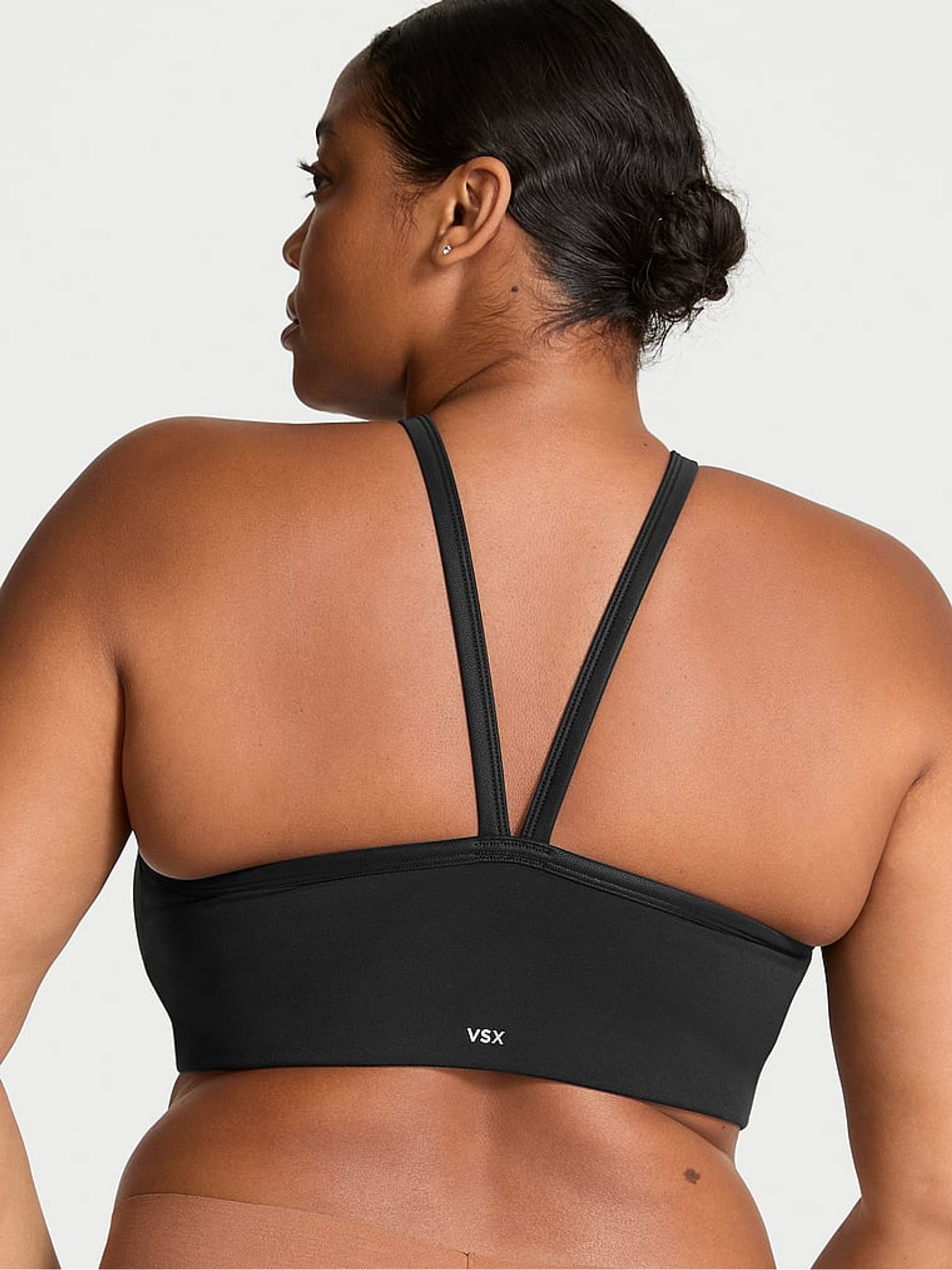 Black Activate™ Faux Leather Mix Multiway Sports Bra - Image 2 of 3