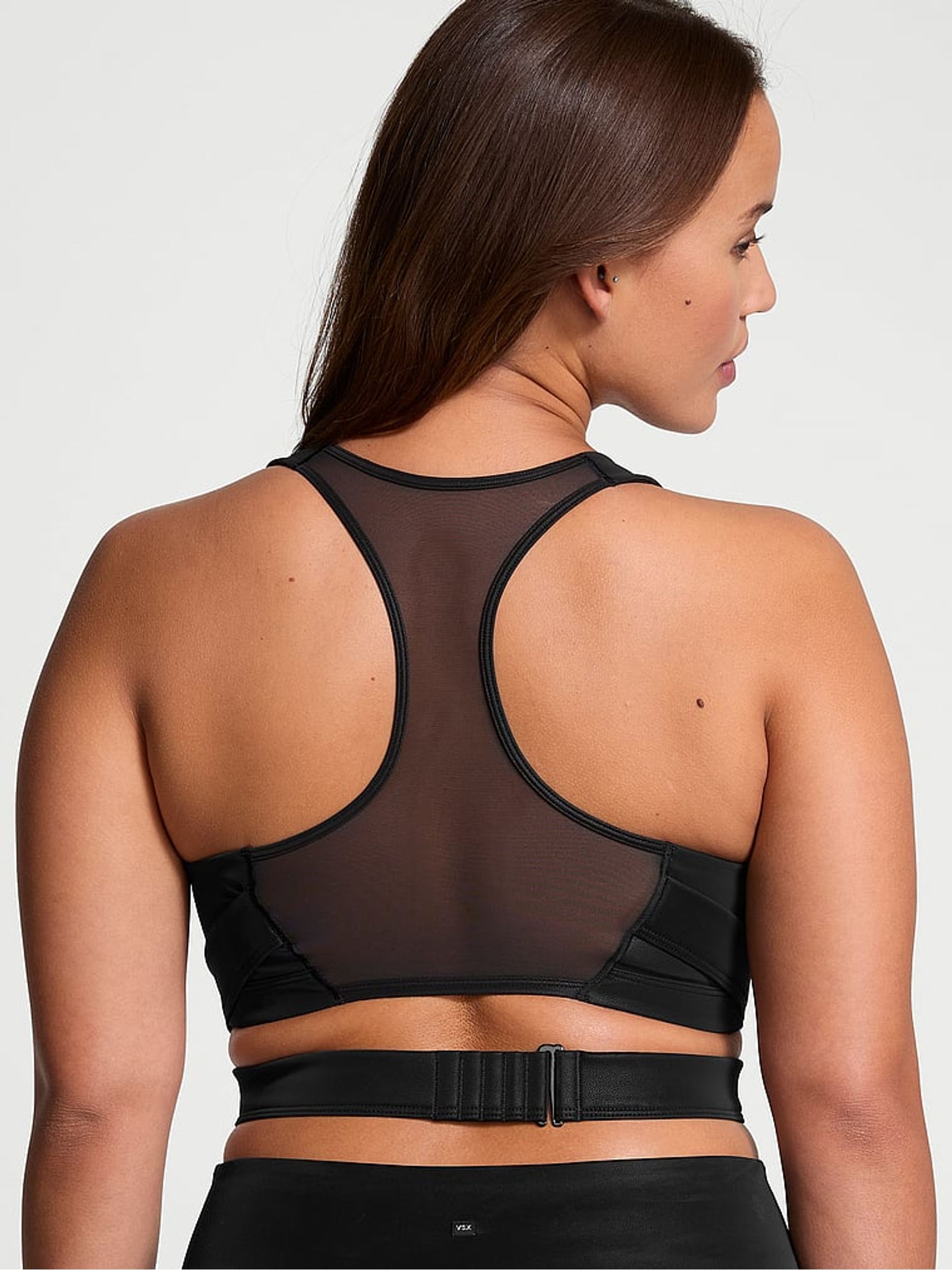 Black Plunge Wrap Sports Bra - Image 2 of 4