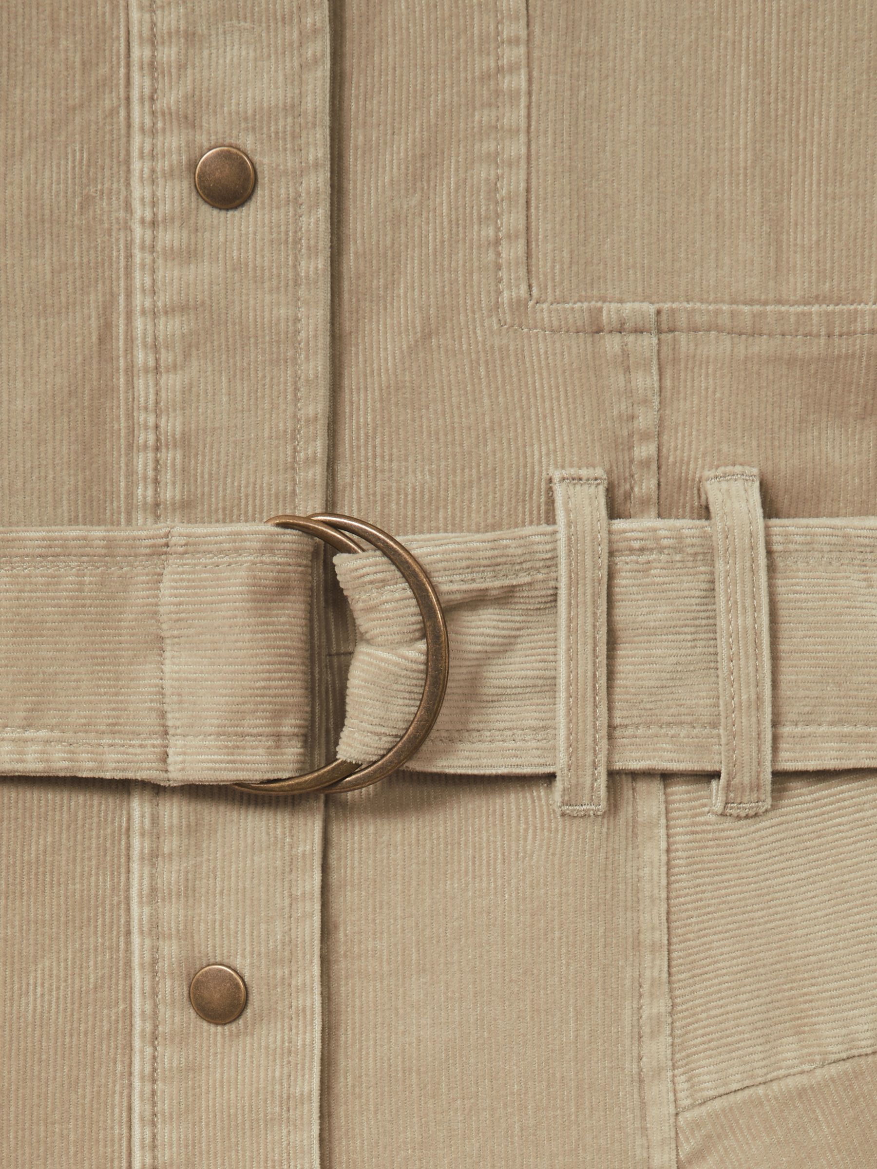 Cotton Corduroy Tapered Jumpsuit With Stretch in Neutral - Image 6 of 6