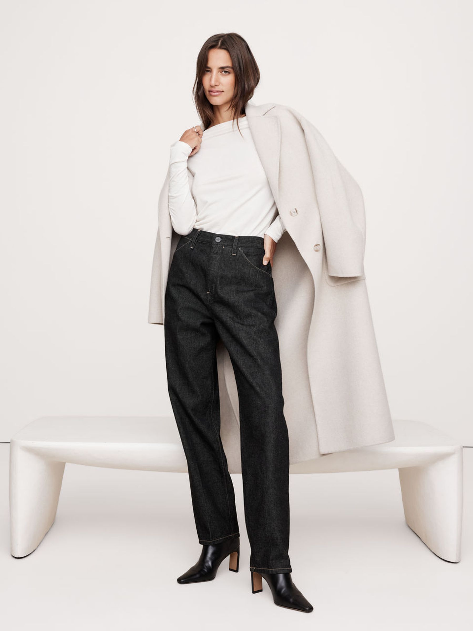Banana Republic White Lights Luxe Wool-Blend Boat-Neck Top - Image 2 of 3