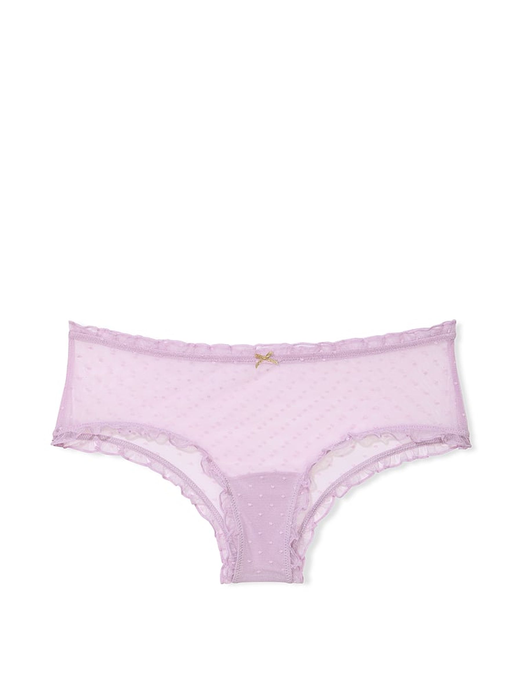 Hope Purple Cheeky Dot Mesh Ruffled Knickers - Image 3 of 3