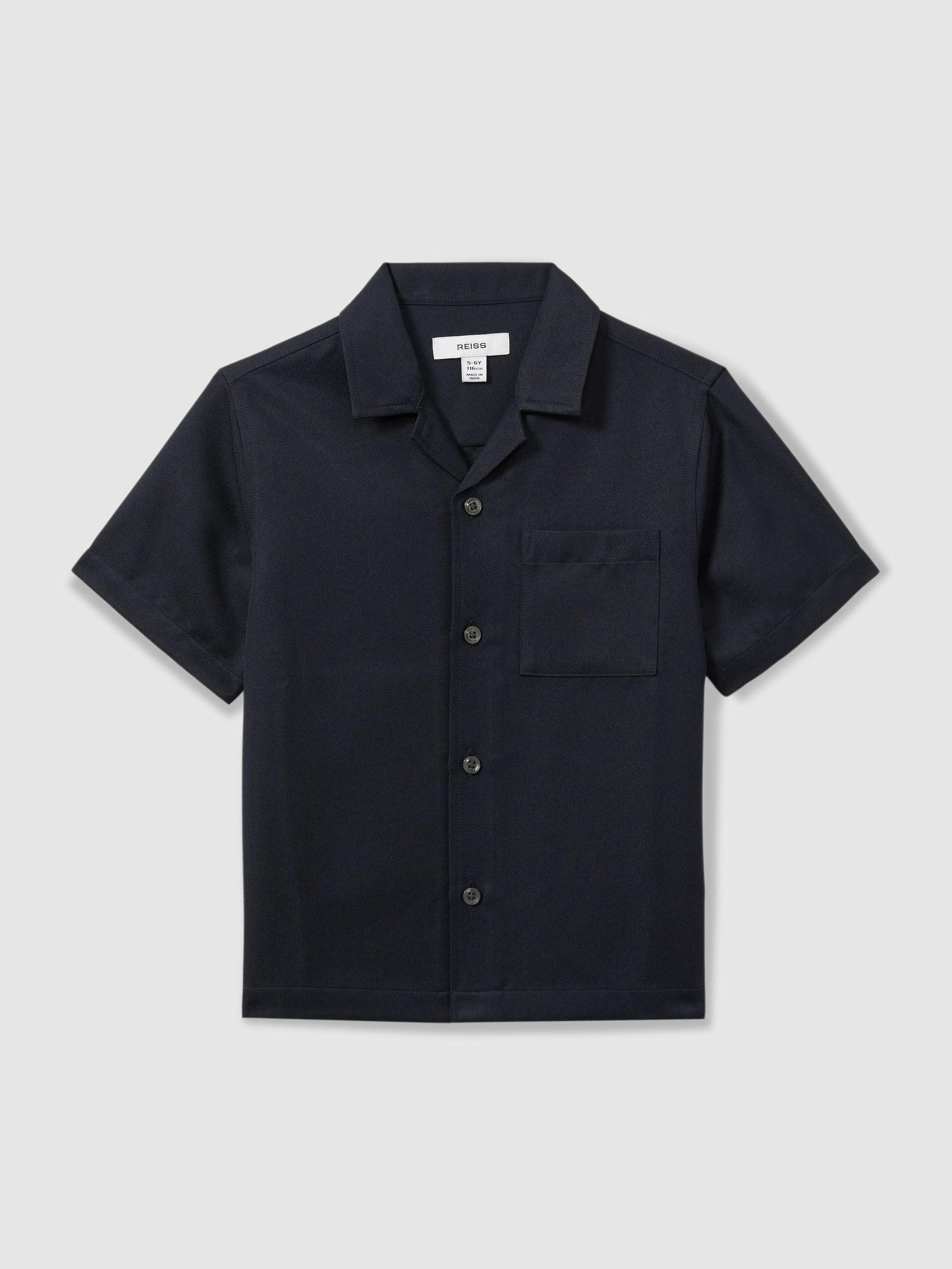 13-14 yrs Twill Cuban Collar Shirt in Navy - Image 1 of 4