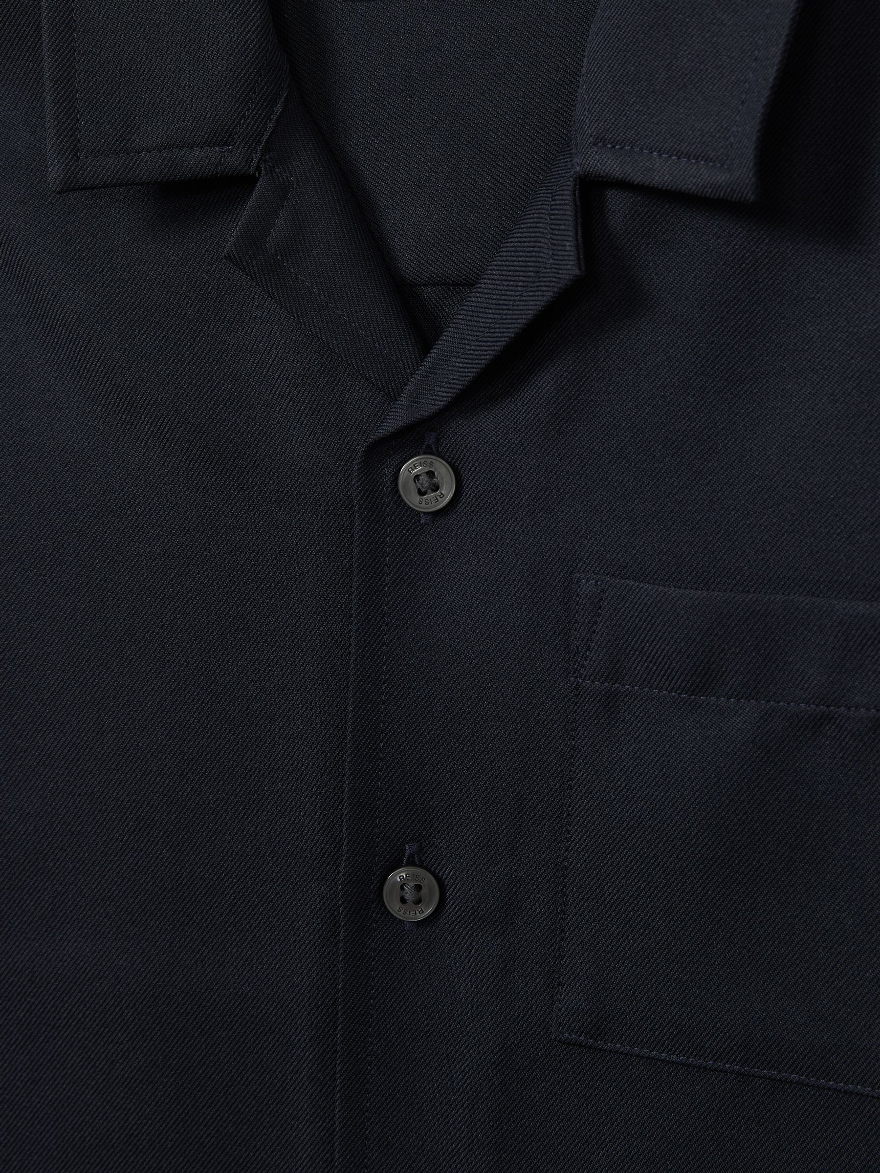 9-13 yrs Twill Cuban Collar Shirt in Navy - Image 4 of 4
