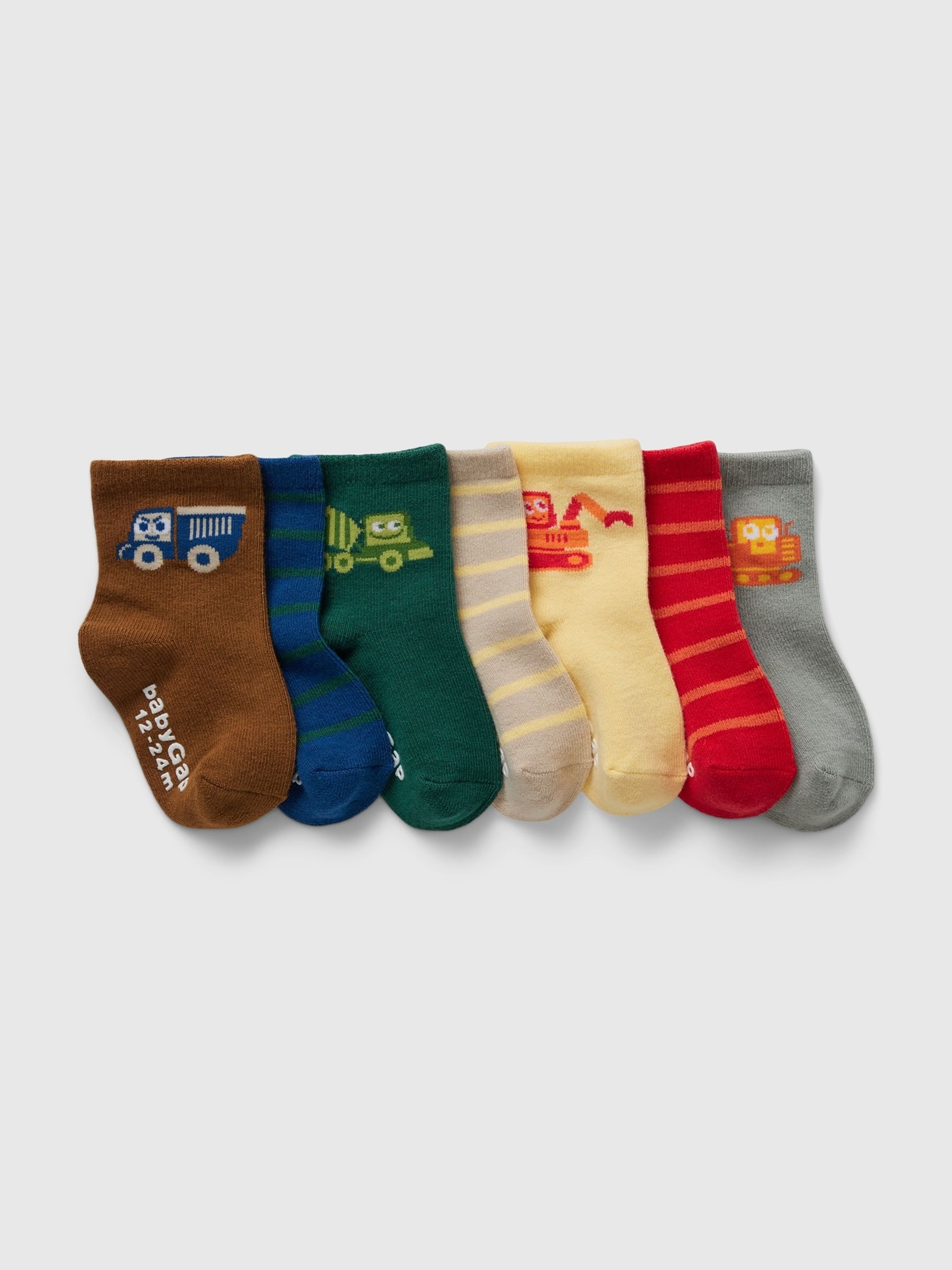 Multi 7 Pack Crew Socks (Newborn-5yrs) - Image 1 of 1