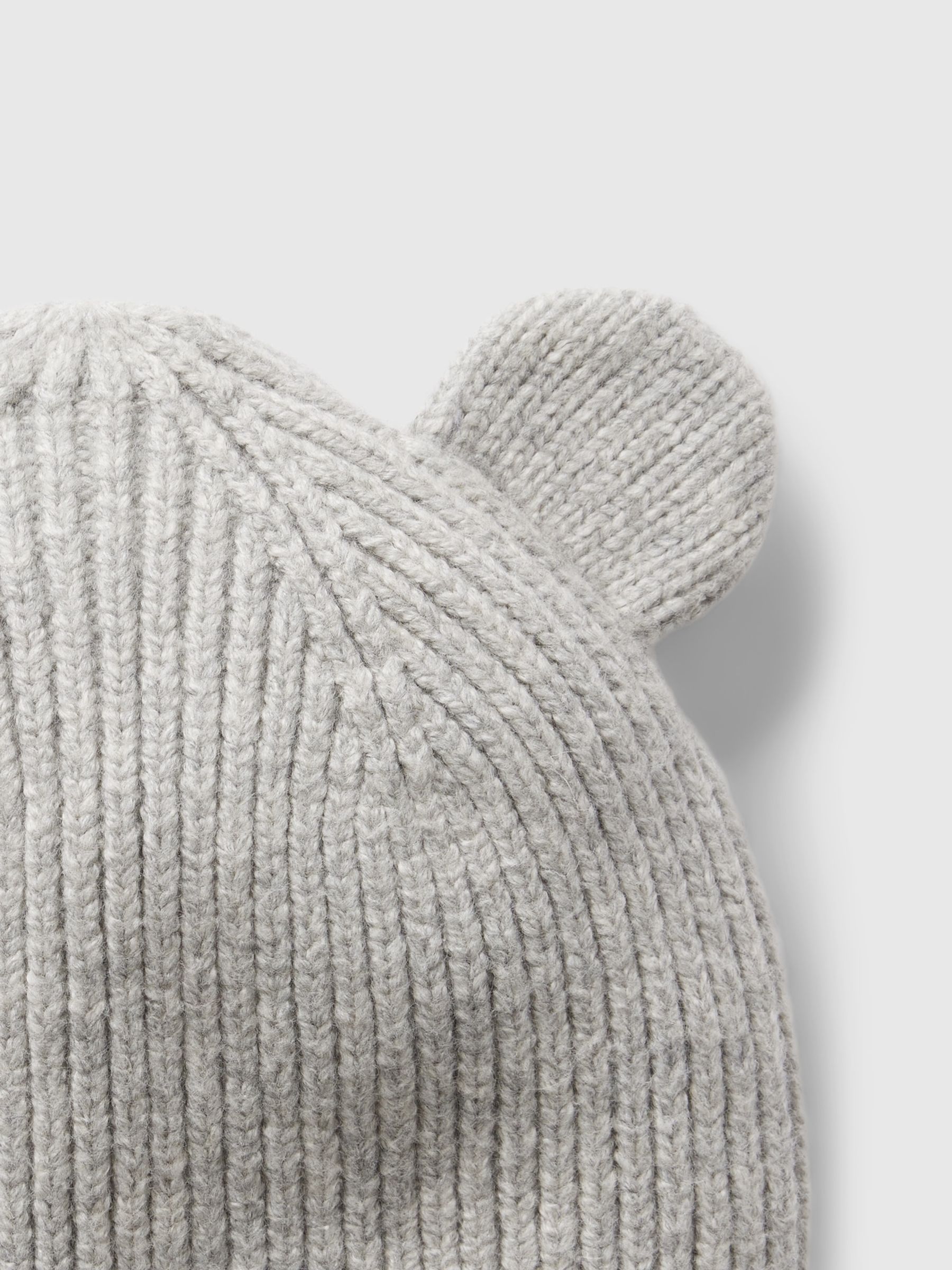 Grey CashSoft Bear Beanie (Newborn-3yrs) - Image 2 of 2