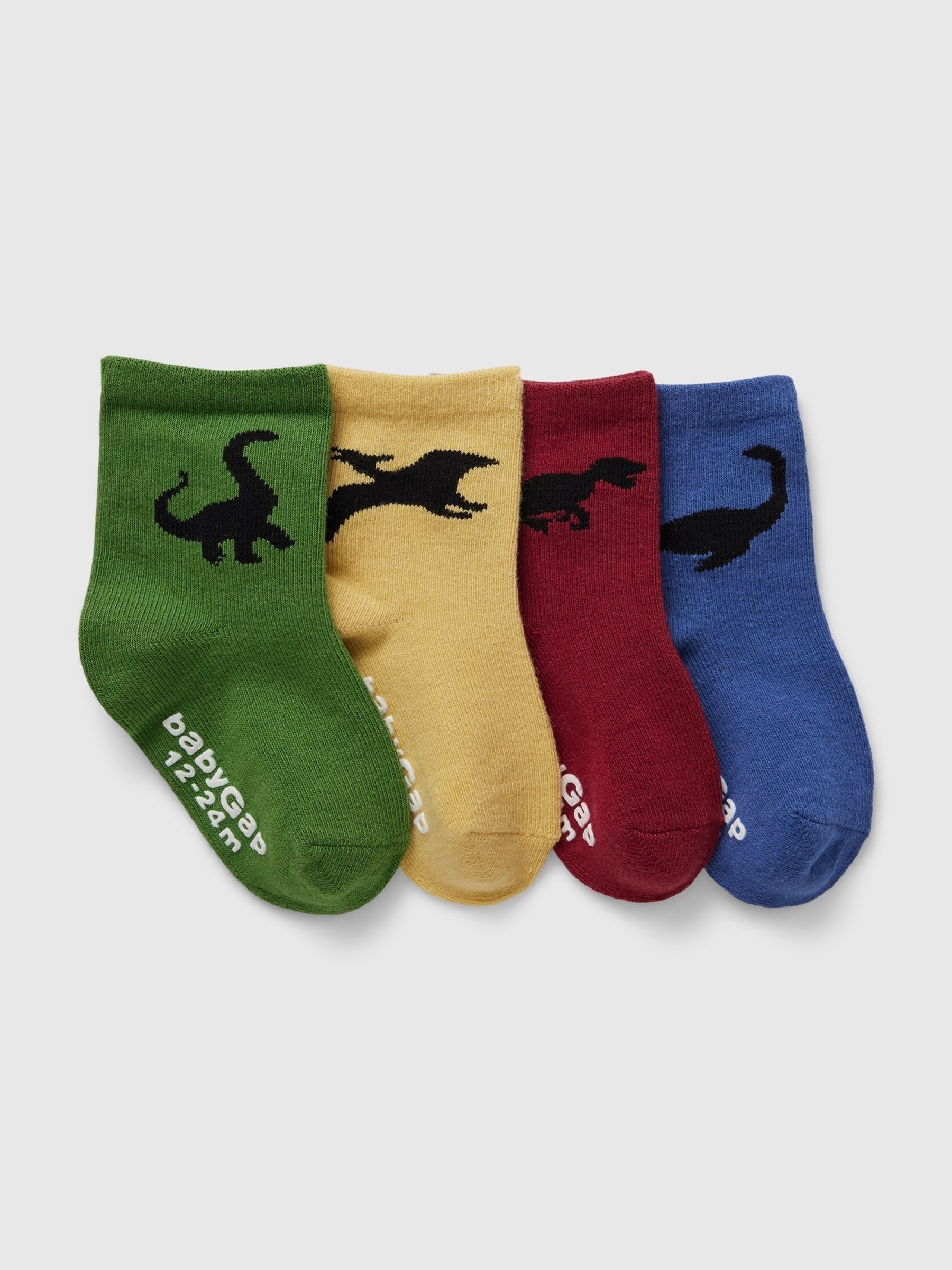 Blue 4 Pack Dinosaur Crew Socks (Newborn-5yrs) - Image 1 of 1