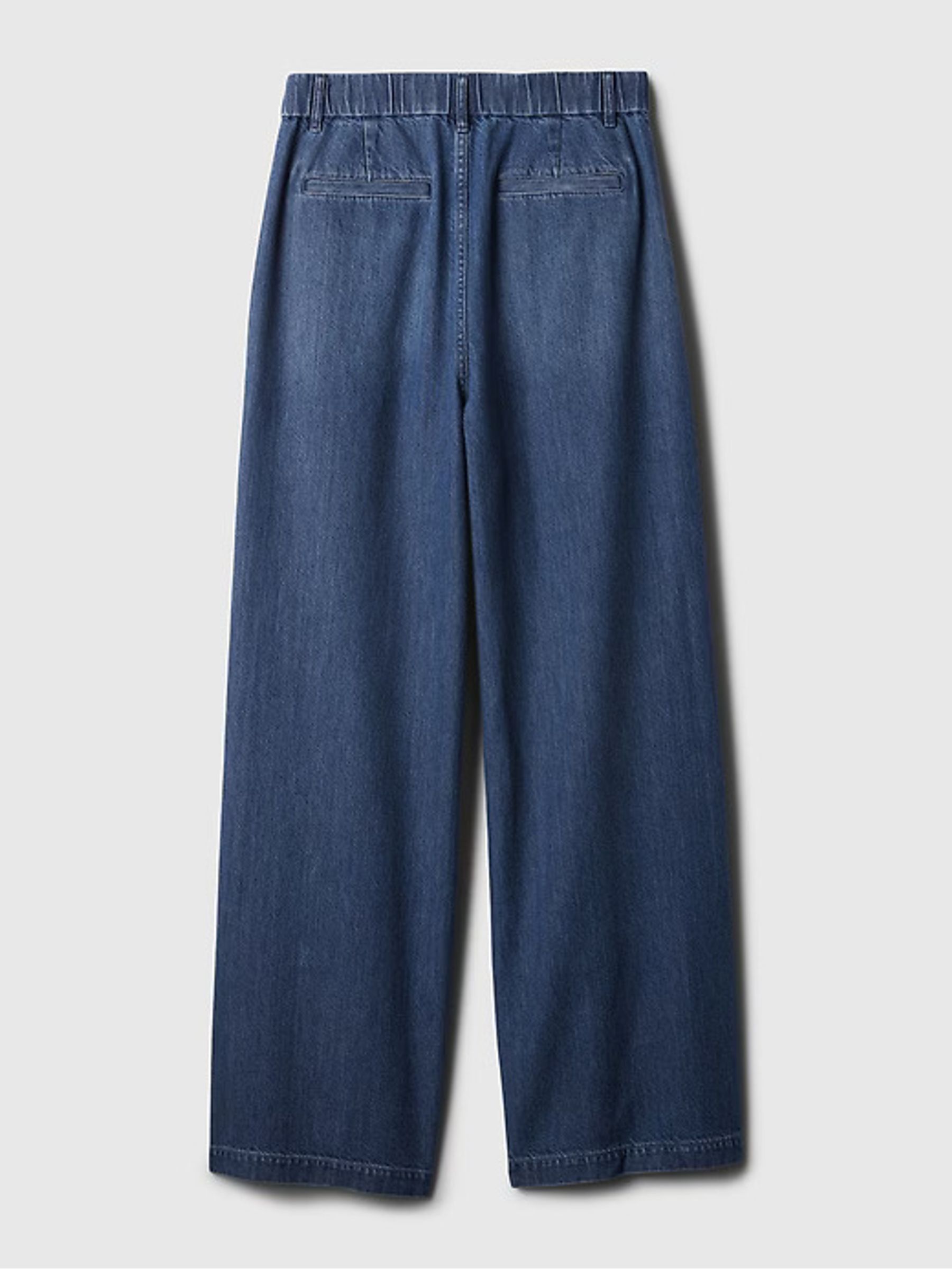 Blue High Waisted Wide Denim Trousers - Image 9 of 9