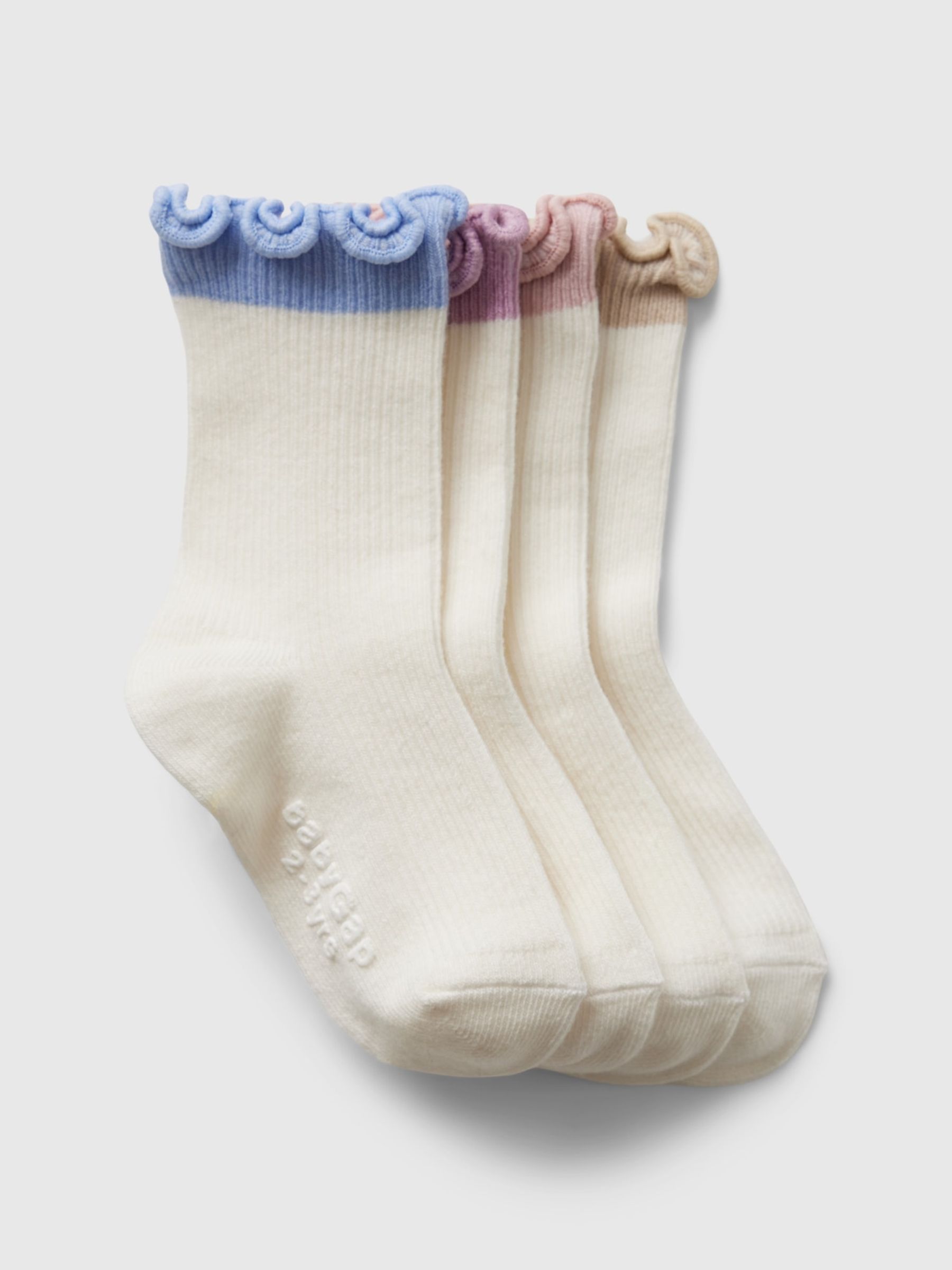 Black 4 Pack Ruffled Crew Socks (Newborn-5yrs) - Image 1 of 1
