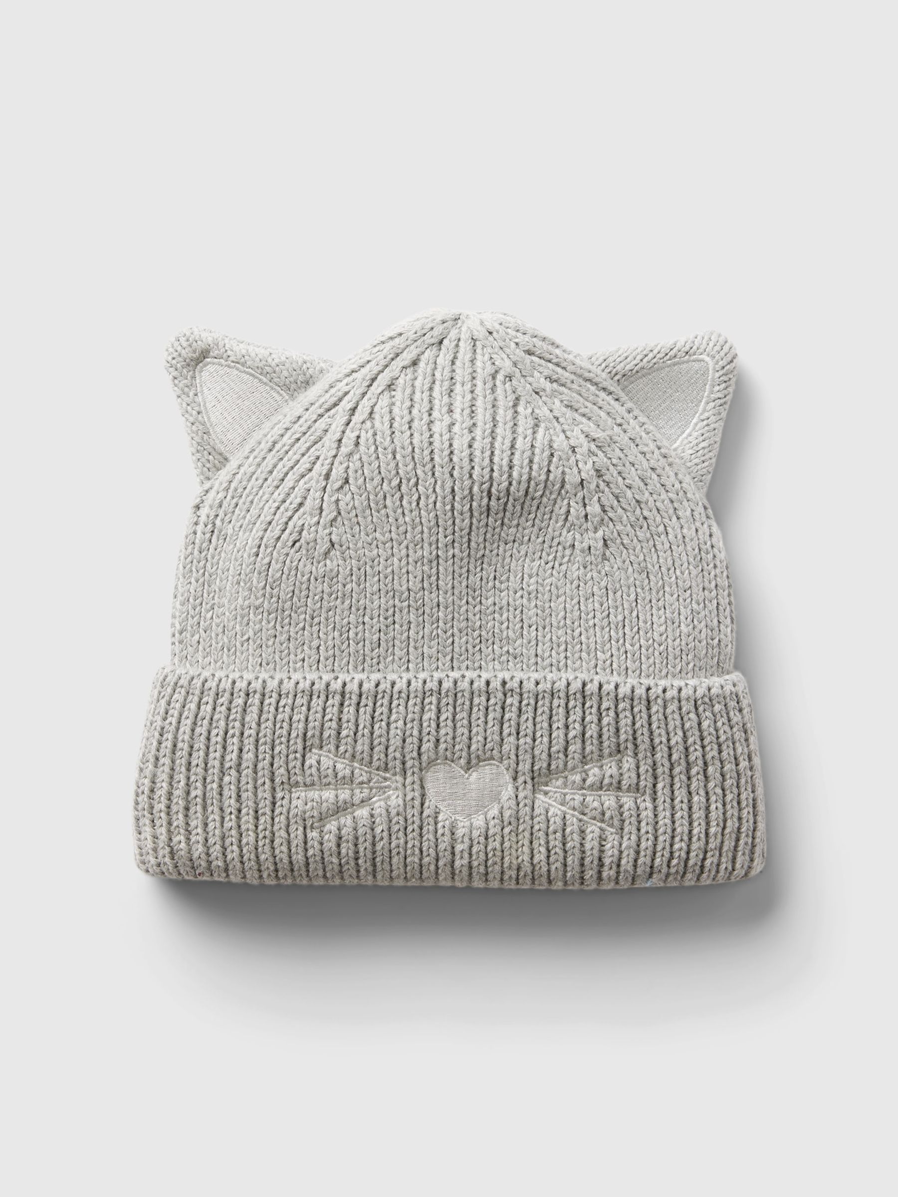 Grey Cat Ear Beanie (Newborn-3yrs) - Image 1 of 1
