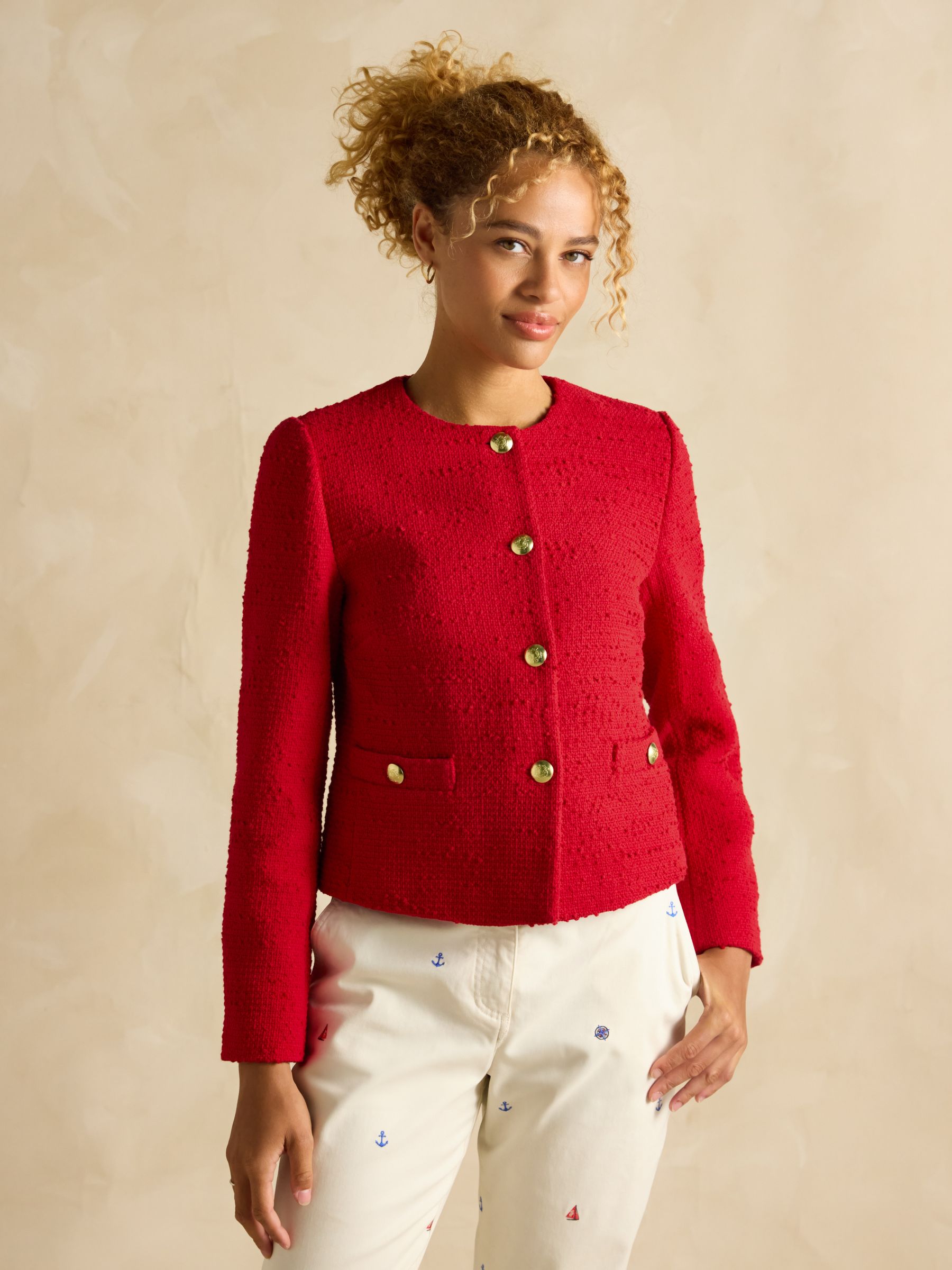 Hampstead Red Boucle Jacket - Image 1 of 6