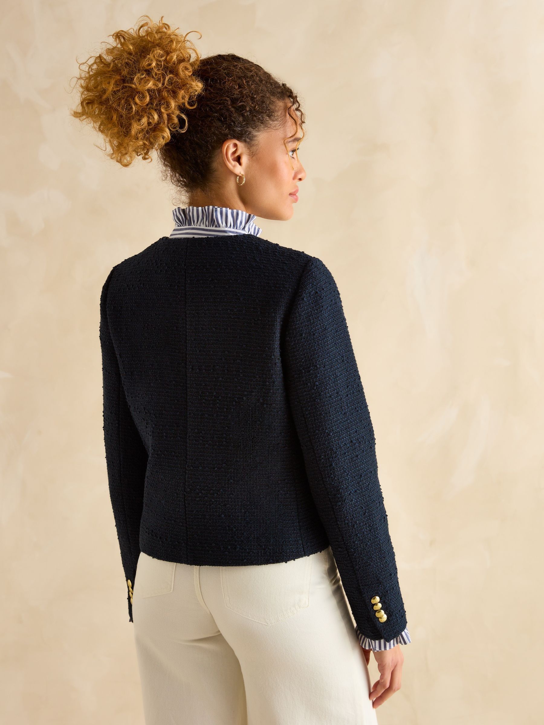 Hampstead Navy Boucle Jacket - Image 2 of 9