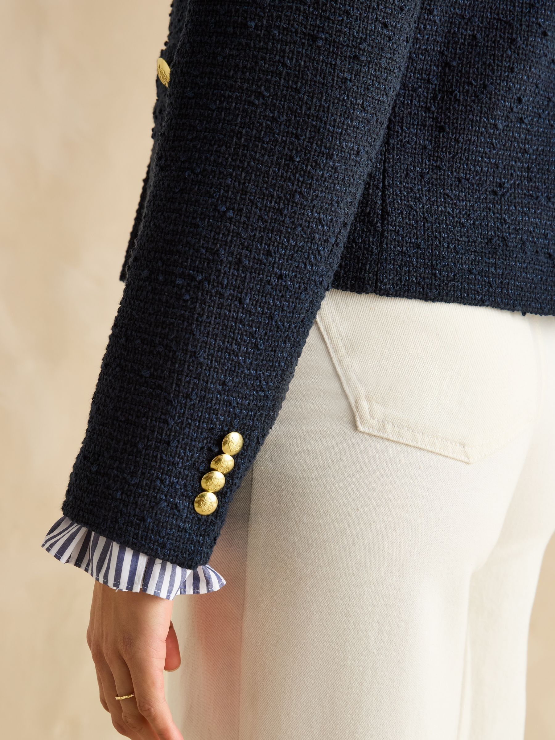 Hampstead Navy Boucle Jacket - Image 8 of 9