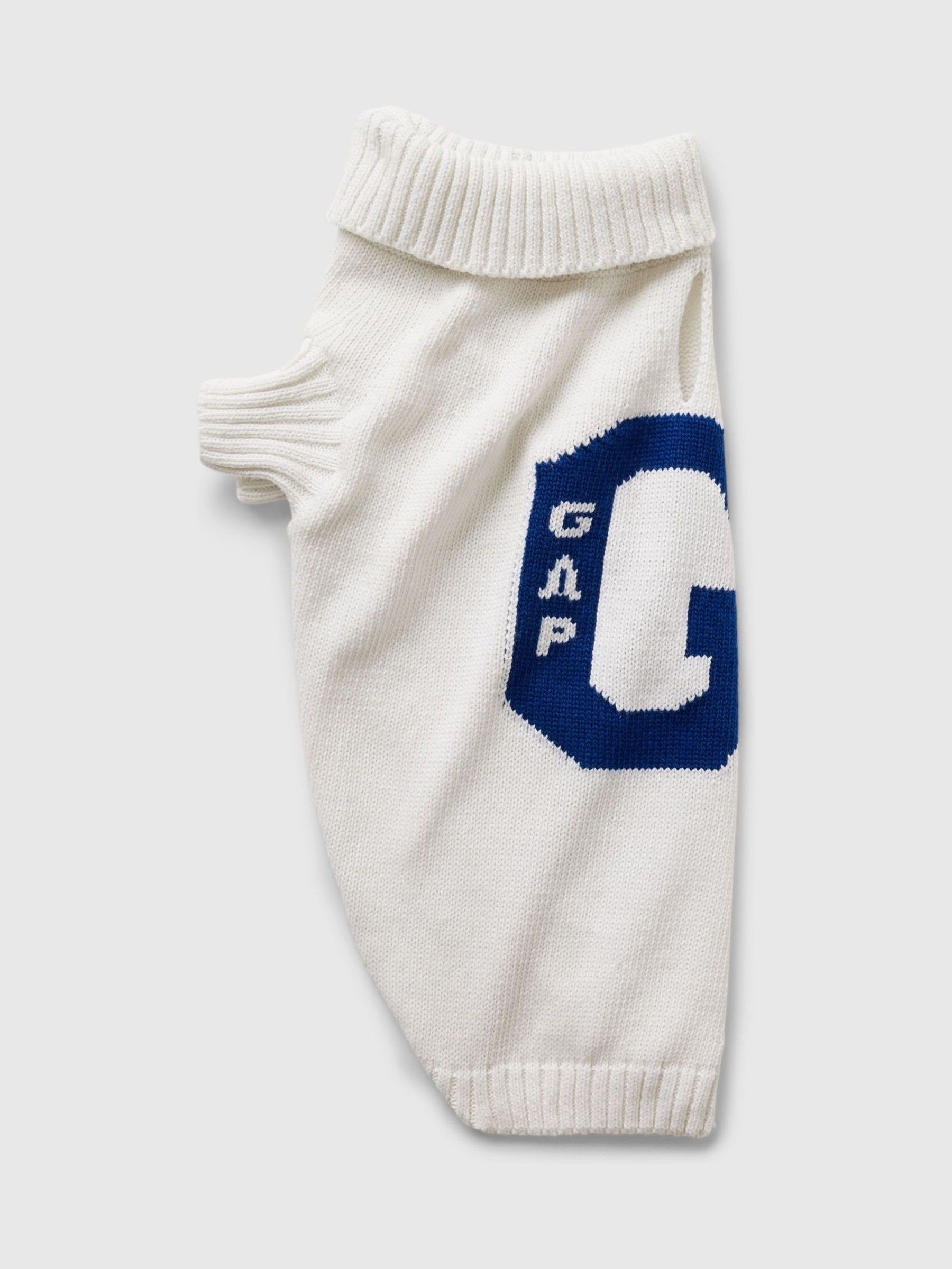 White Knitted Pet Varsity Jumper - Image 4 of 4