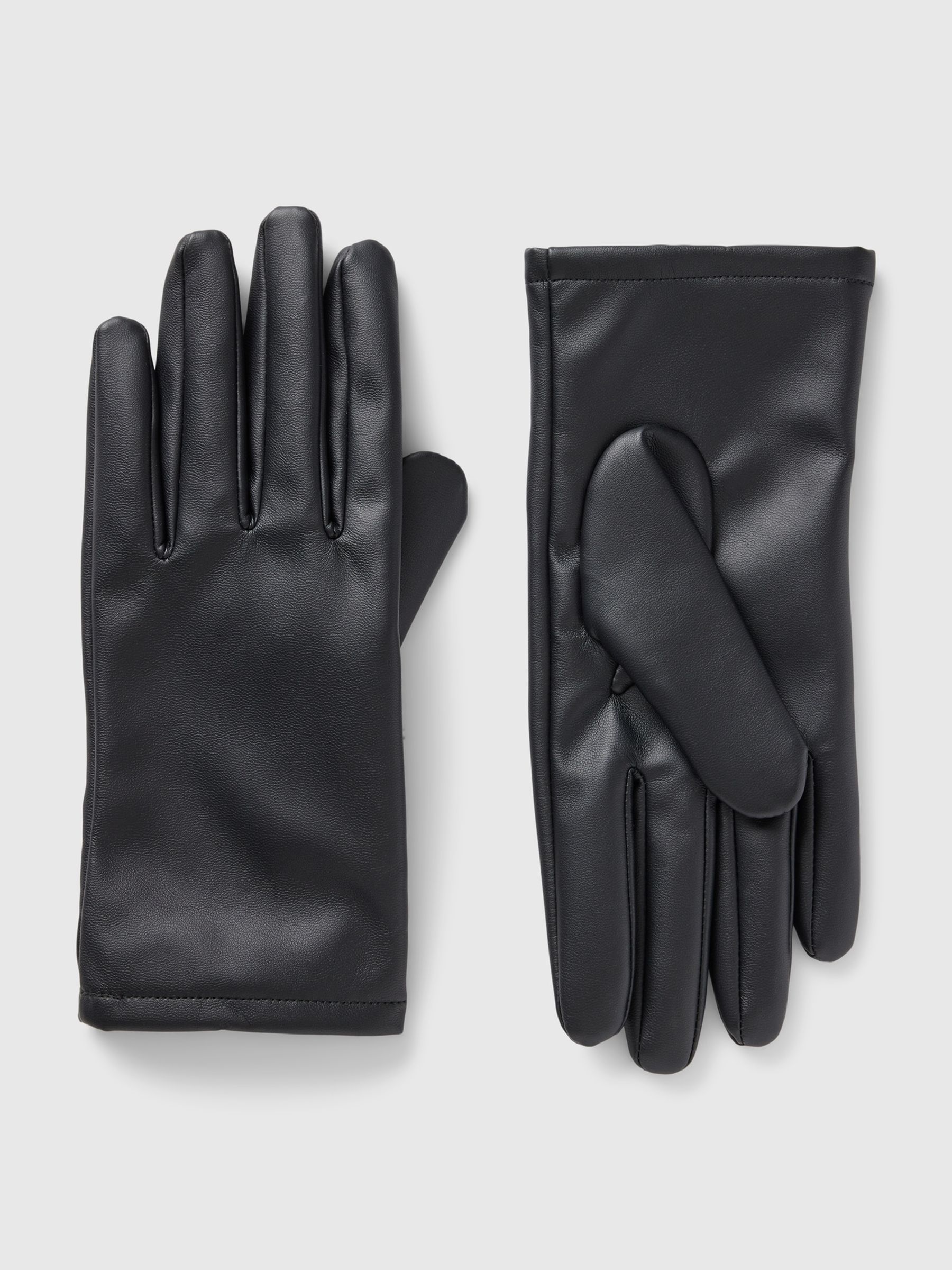 Black Faux Leather Gloves - Image 1 of 1