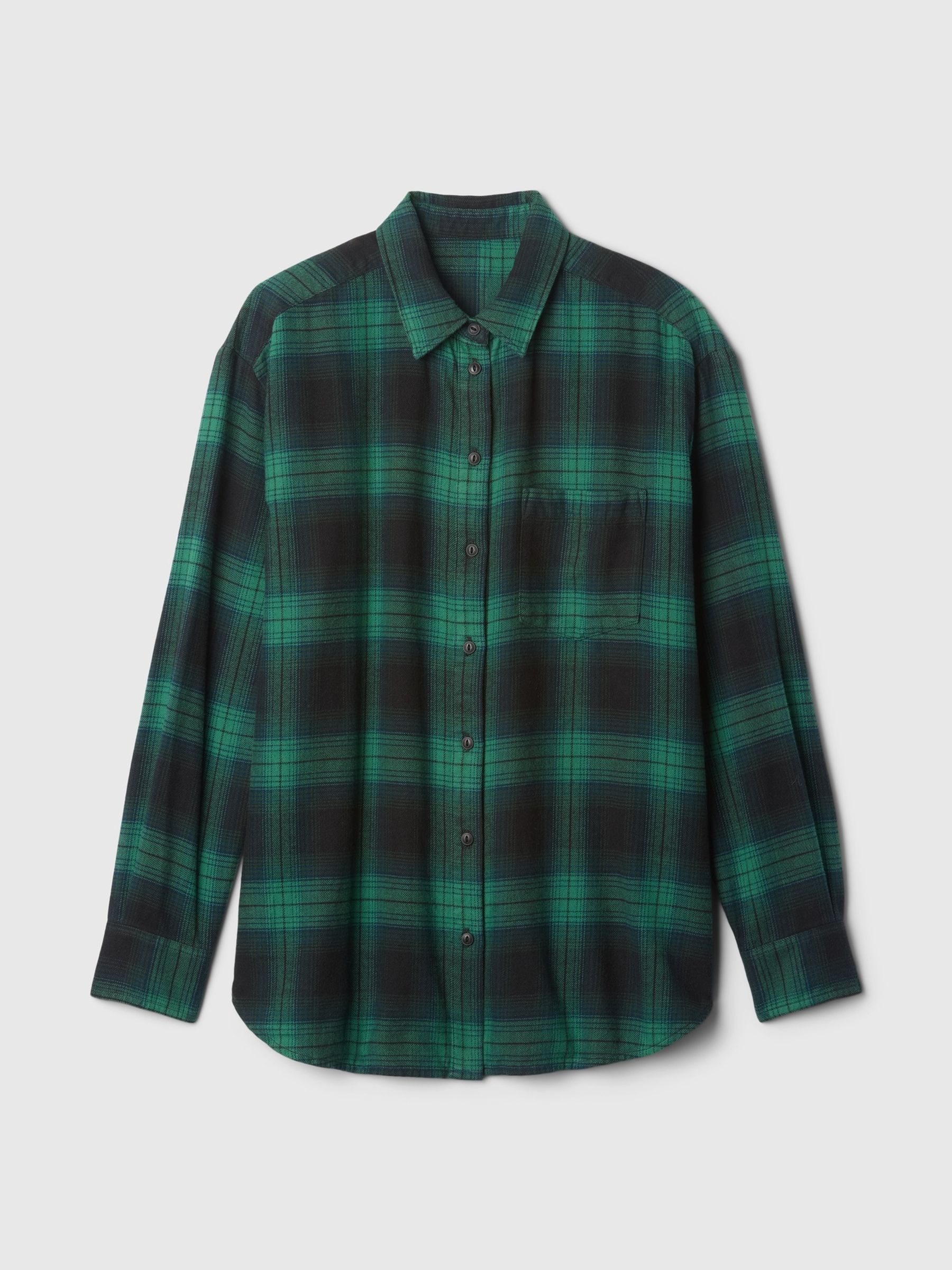 Green Oversized Flannel Shirt - Image 5 of 5