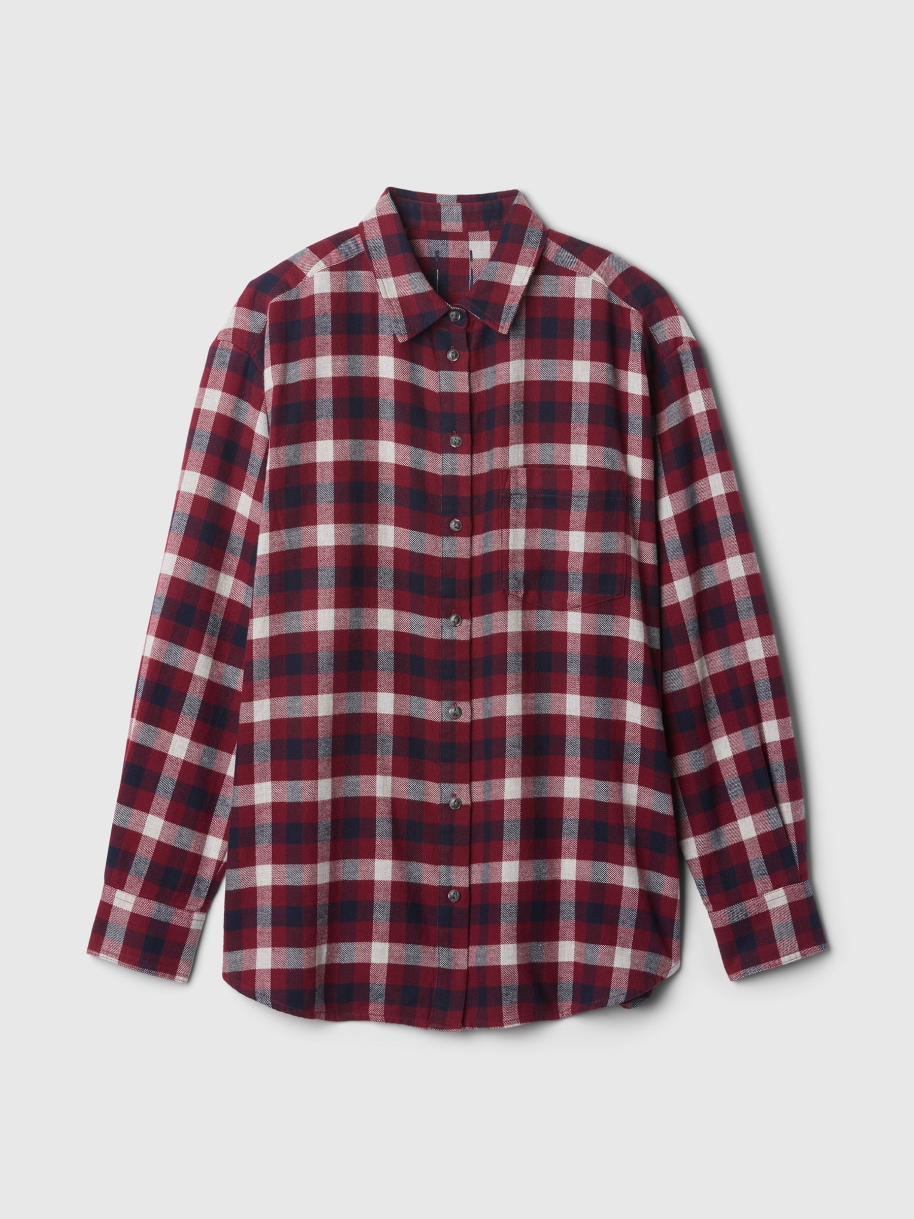 Red Oversized Flannel Shirt - Image 5 of 5