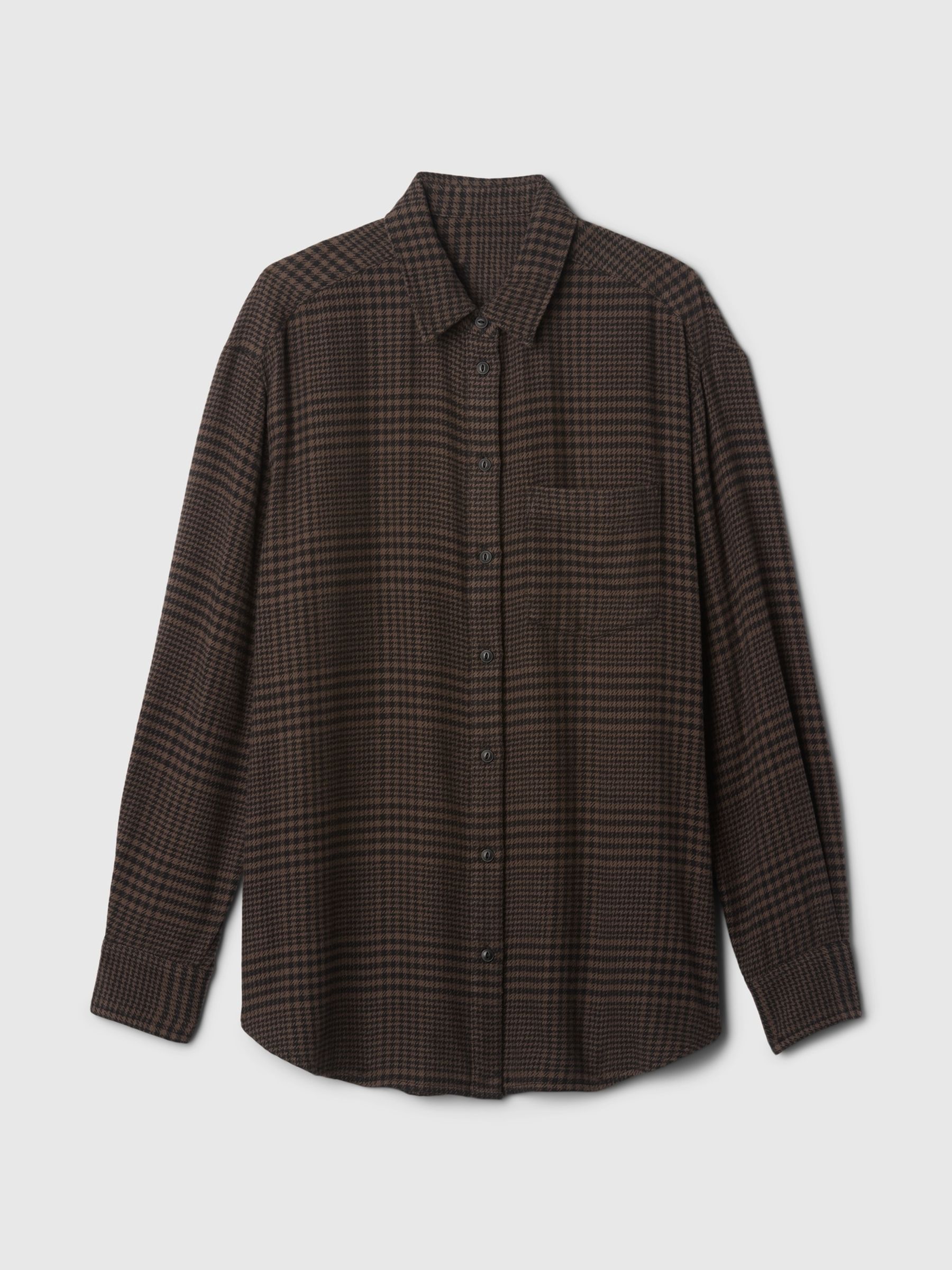 Brown Oversized Flannel Shirt - Image 5 of 5